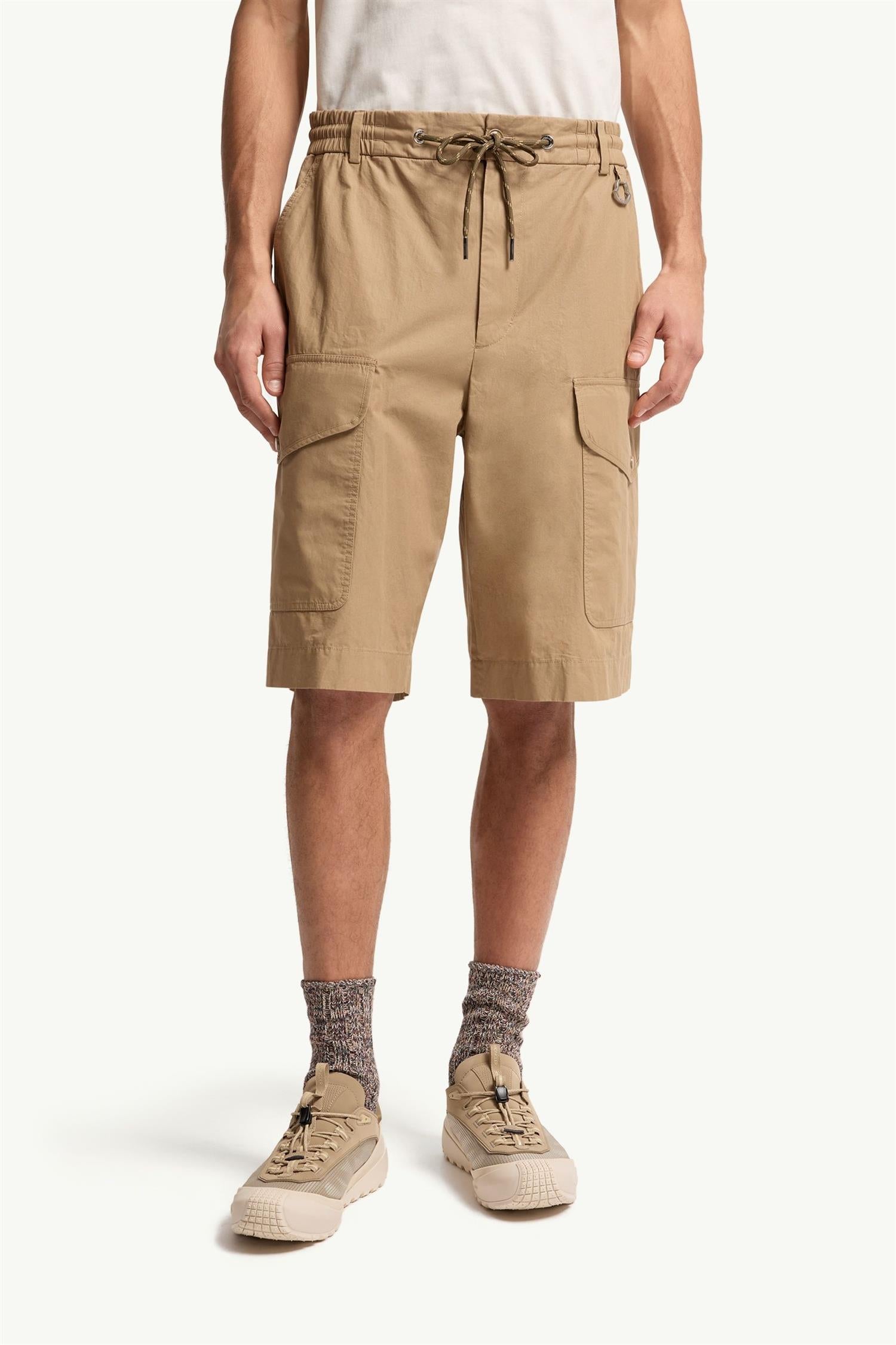 Cotton Poplin Cargo Shorts TAN