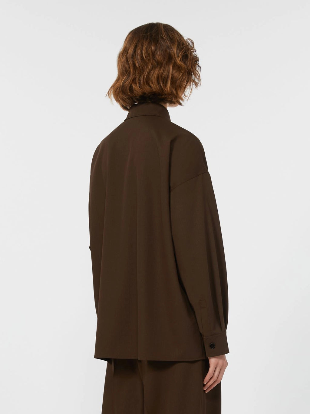 FIRMINA Wool Twill Shirt Dark brown