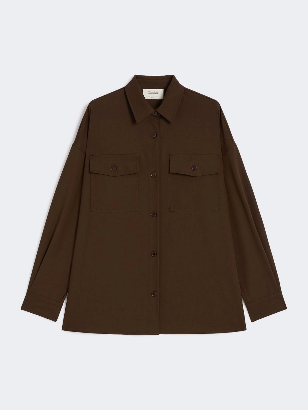 FIRMINA Wool Twill Shirt Dark brown
