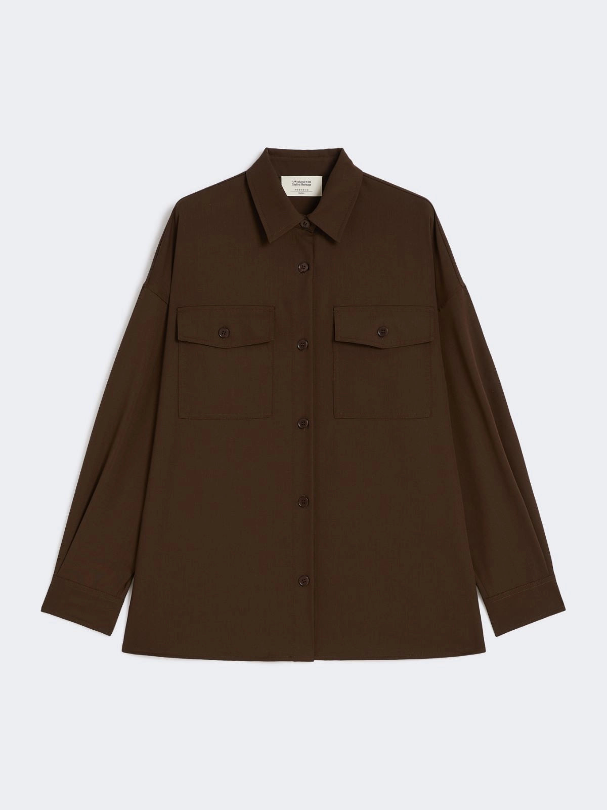 FIRMINA Wool Twill Shirt Dark brown