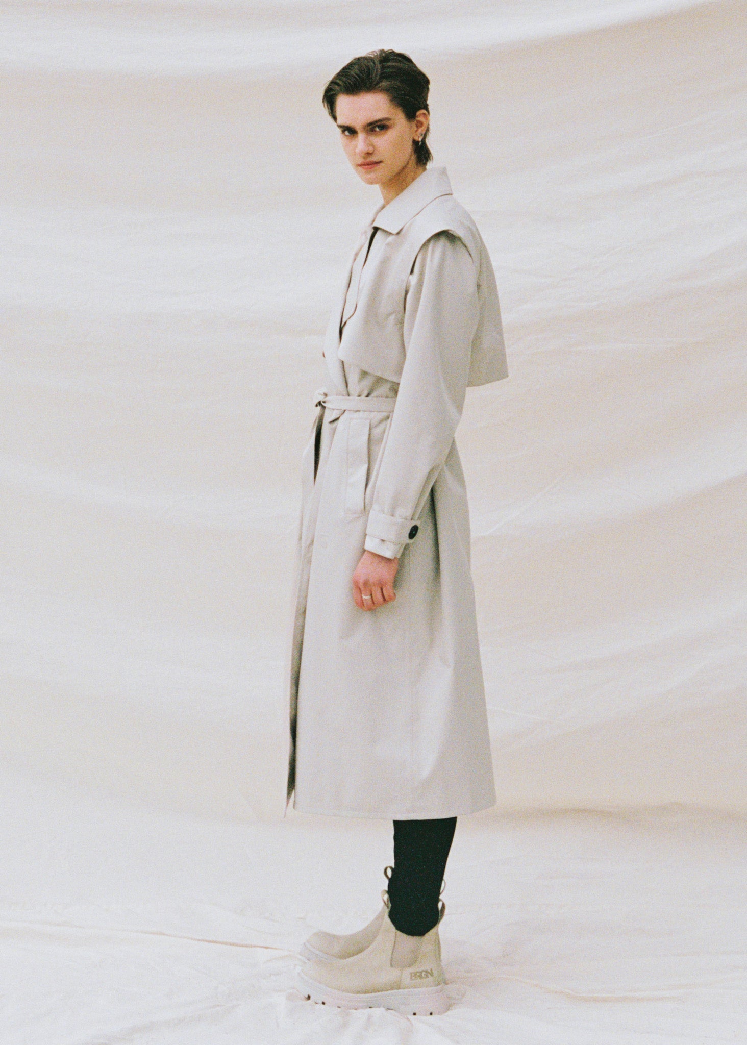 Regndråpe Trench Coat Sand