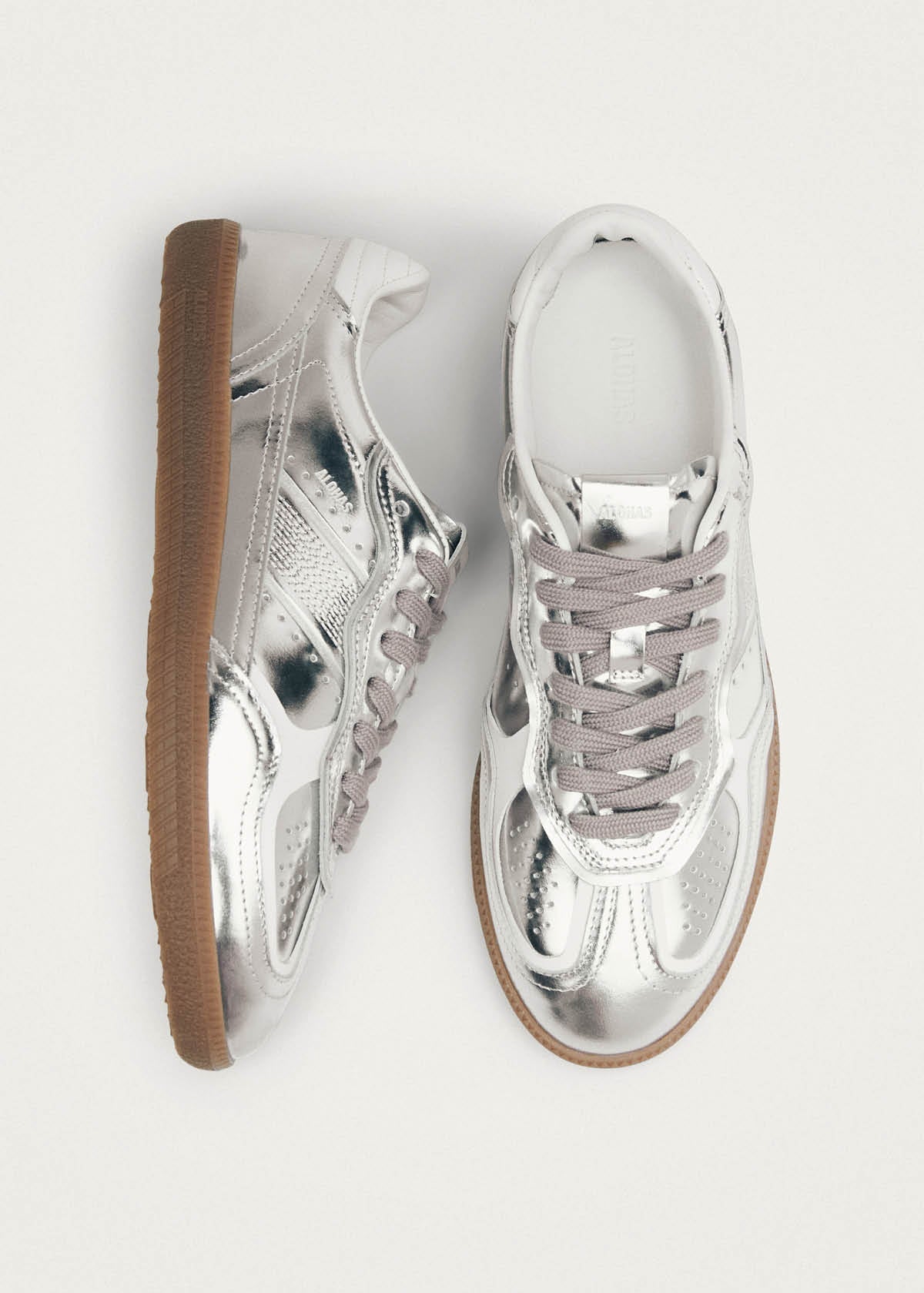TB.490 Leather Sneakers Rife Shimmer Silver Cream