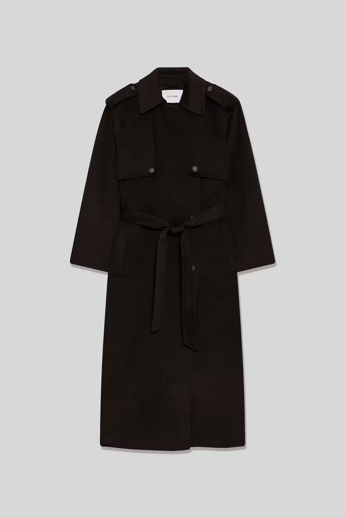 Camerona Long Wool Coat Dark Brown