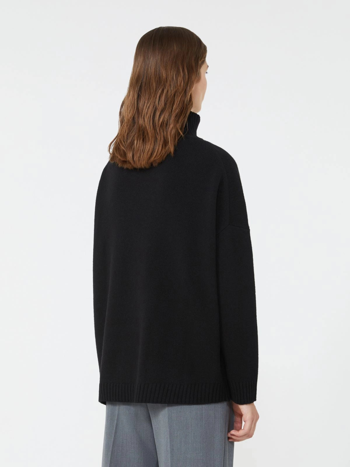 BORGIA Wool knit turtleneck sweater Black