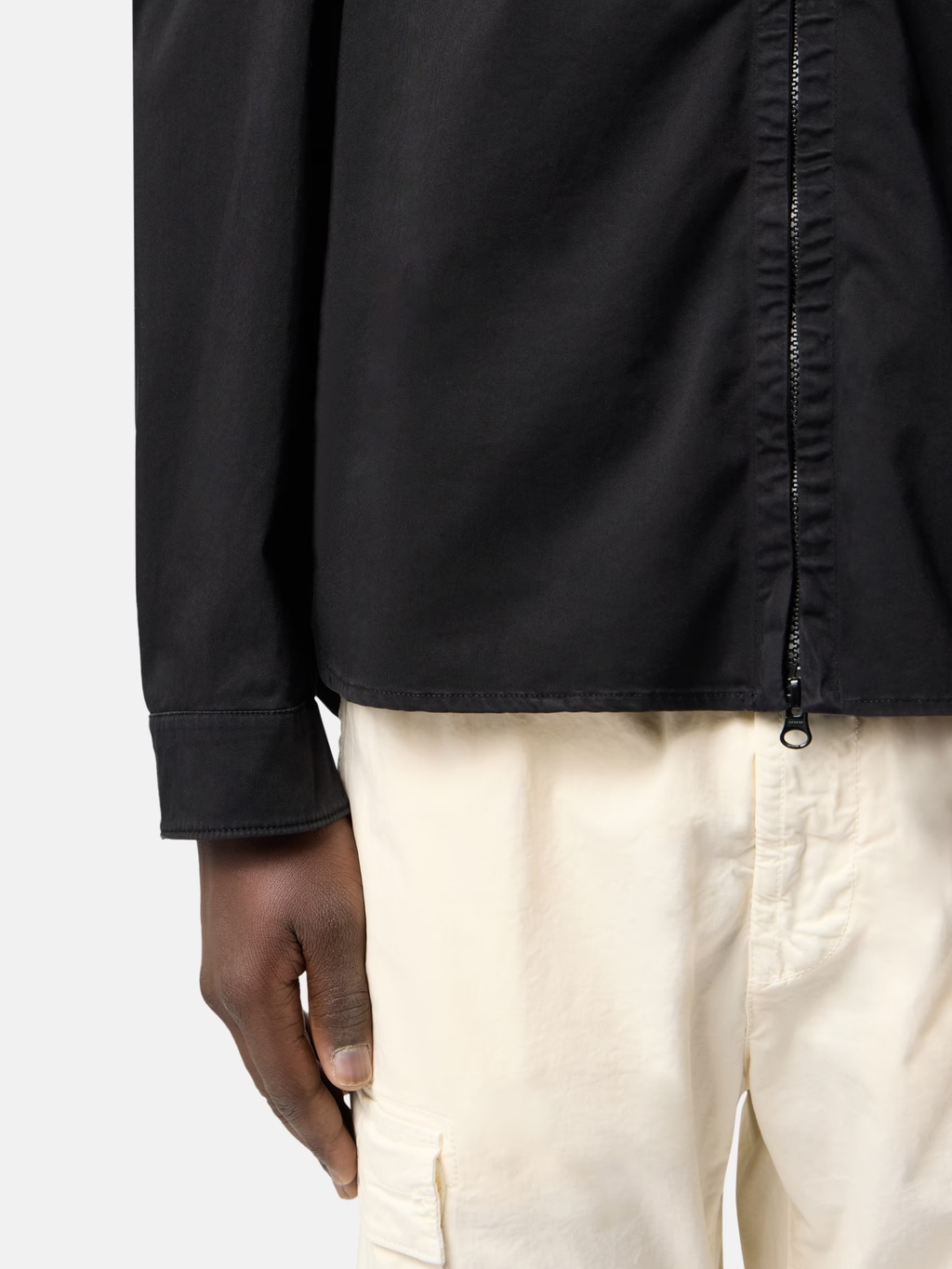 ORGANIC COTTON SATIN OVERSHIRT BLACK