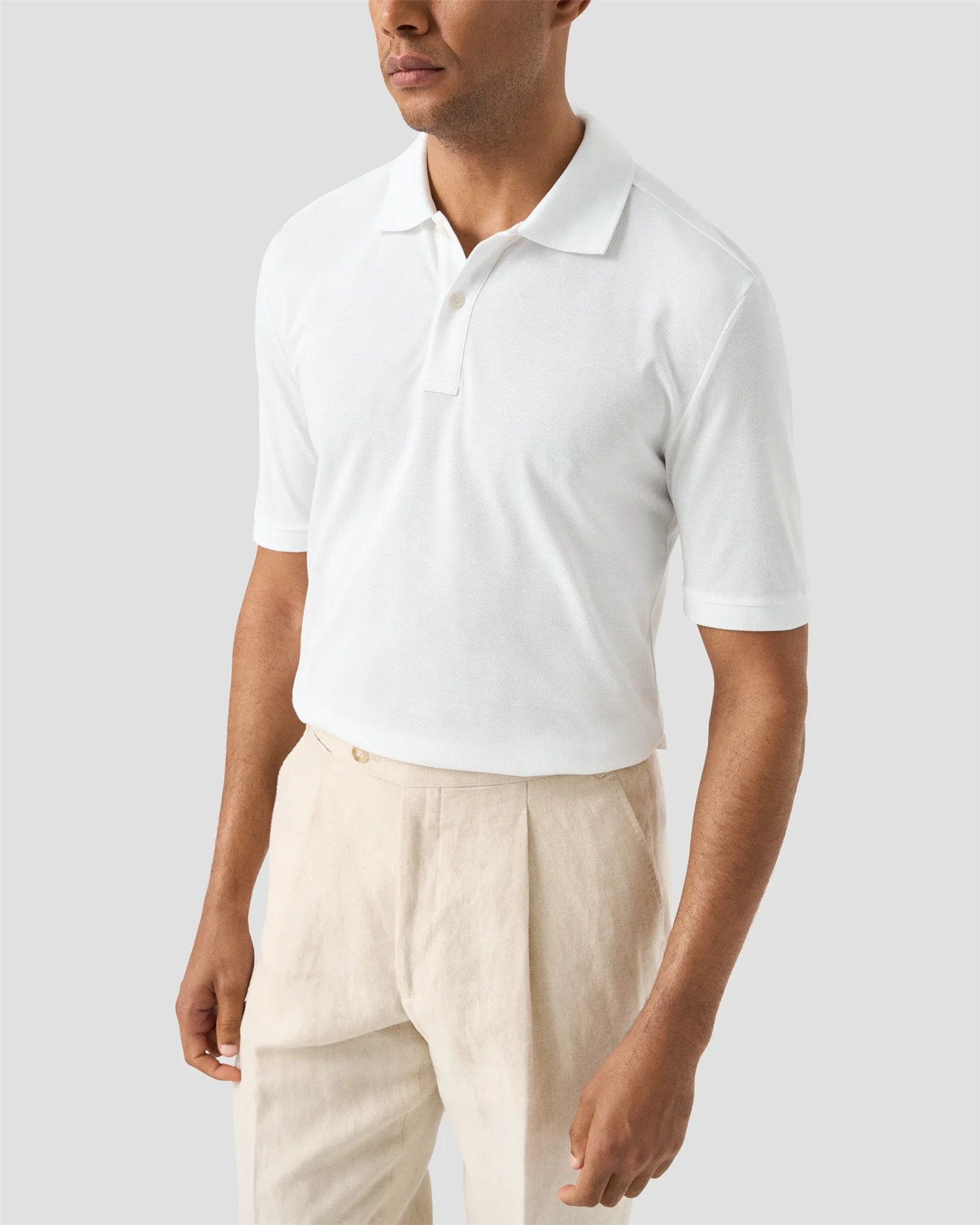 Pima Cotton Pique Polo T-Shirt White