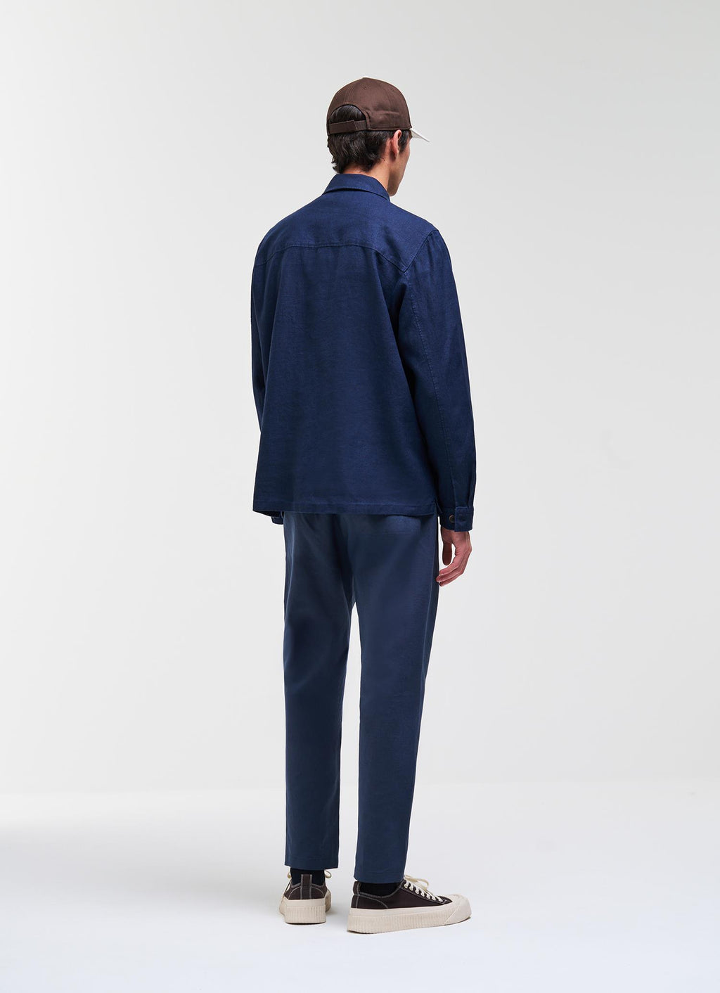 LINEN OVERSHIRT NAVY BLUE