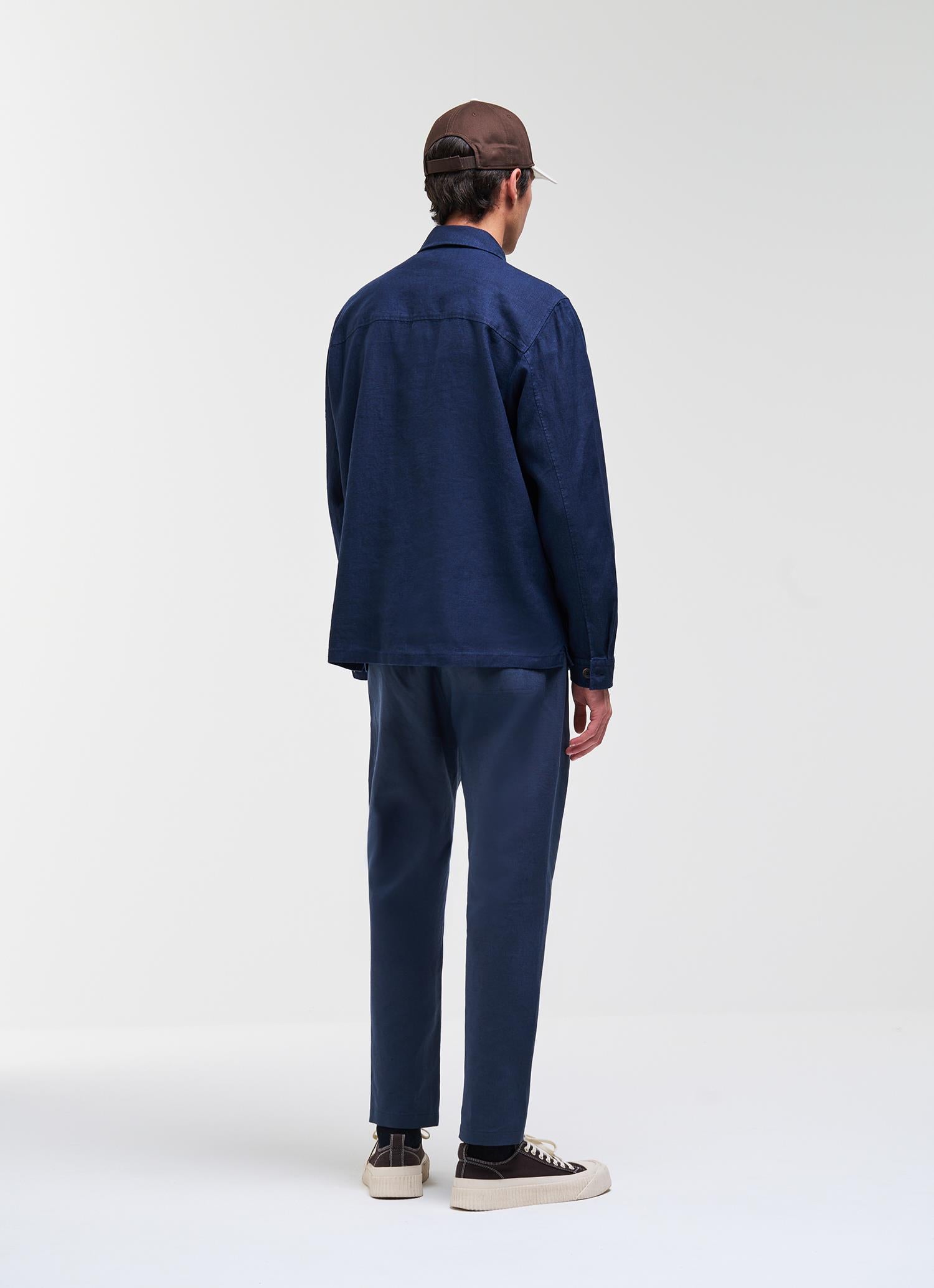 LINEN OVERSHIRT NAVY BLUE