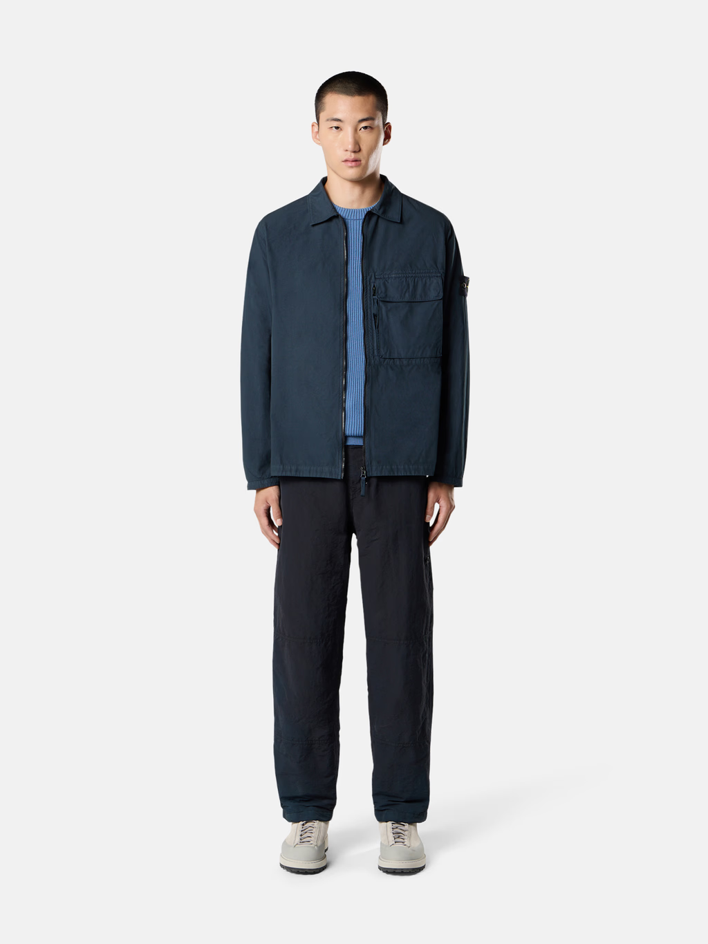 ORGANIC COTTON CANVAS OVERSHIRT NAVY