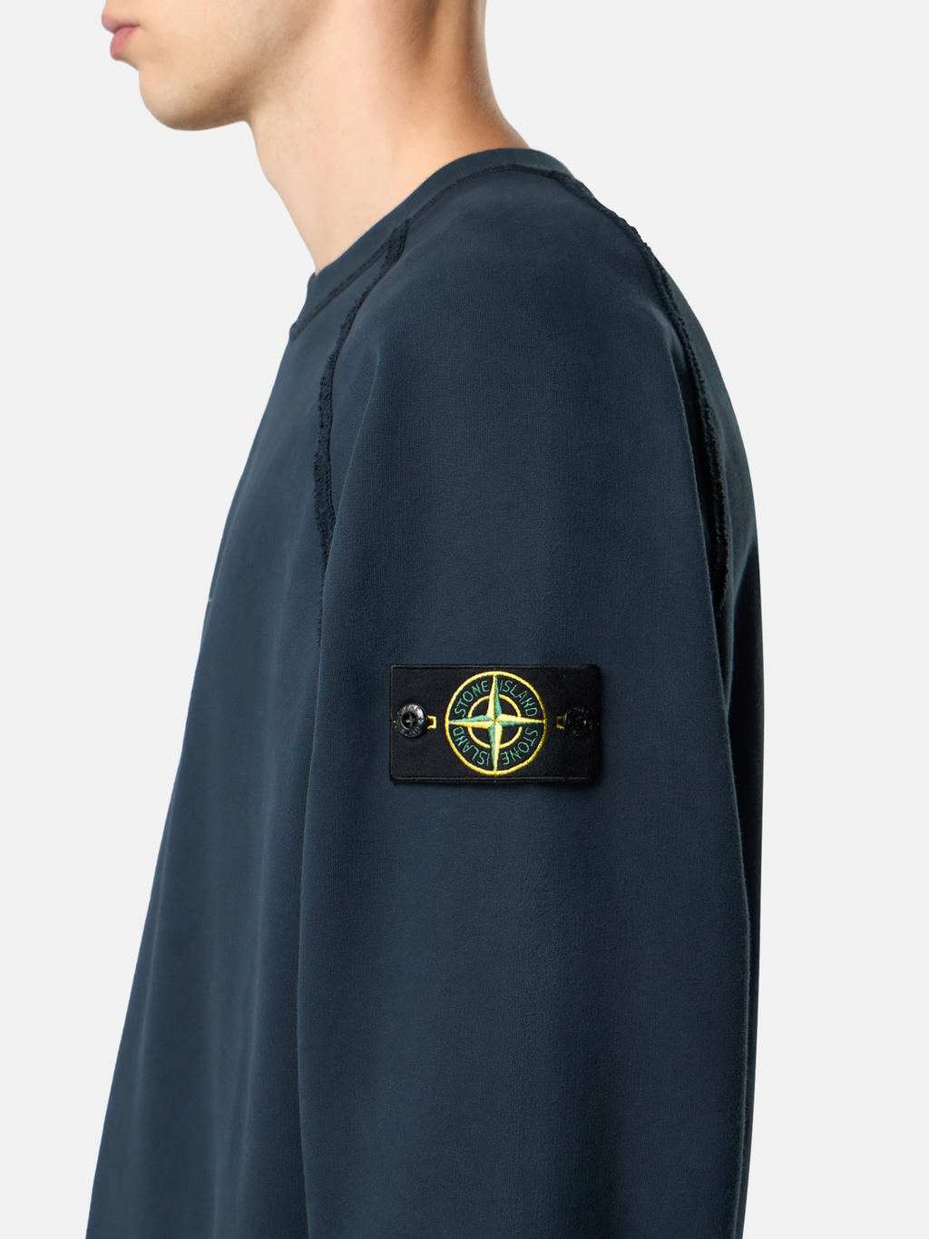 OVERSIZED BRUSHED ORGANIC COTTON RAGLAN SWEATSHIRT NAVY