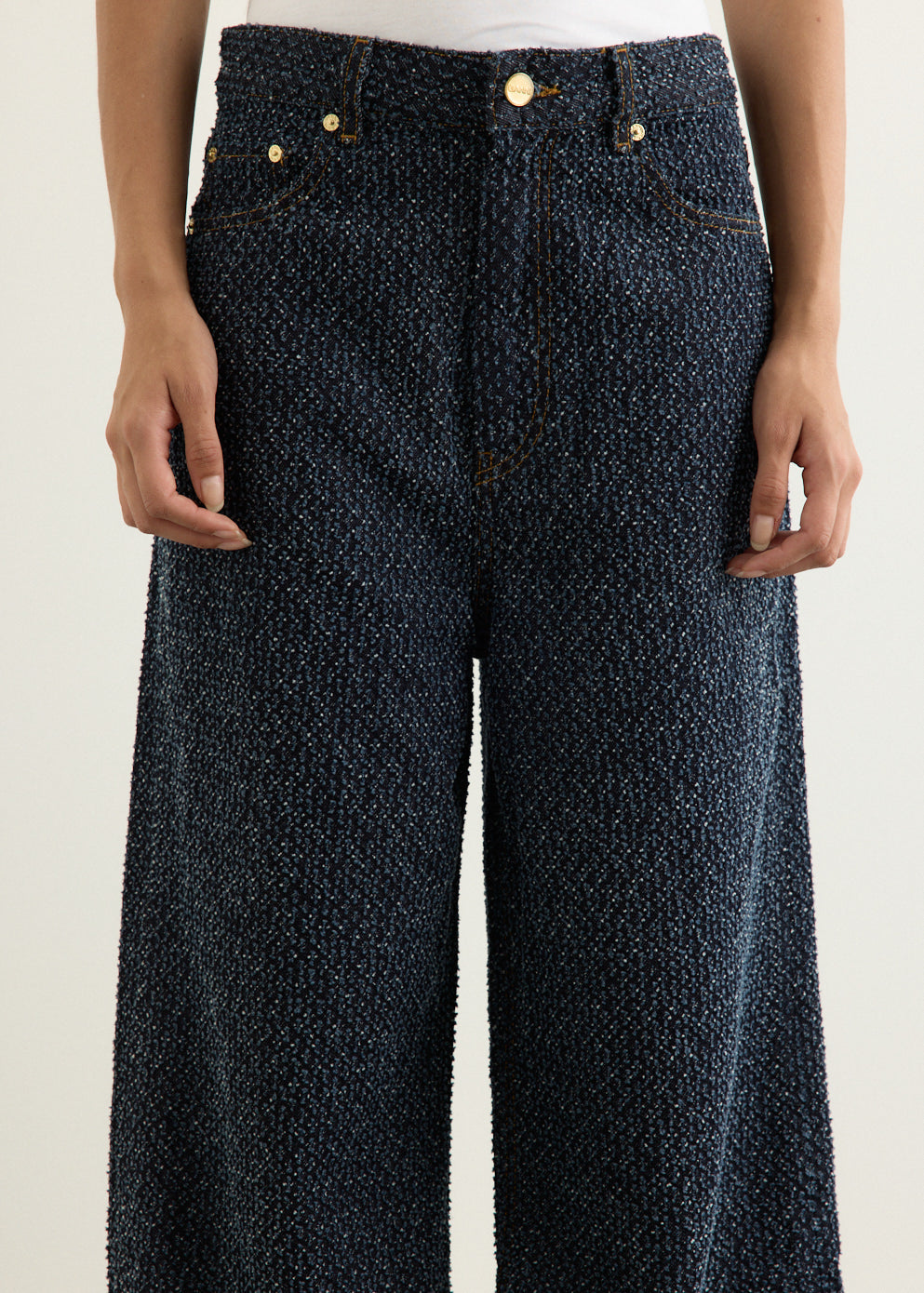 Tweed Denim Baggy Jeans Rinse