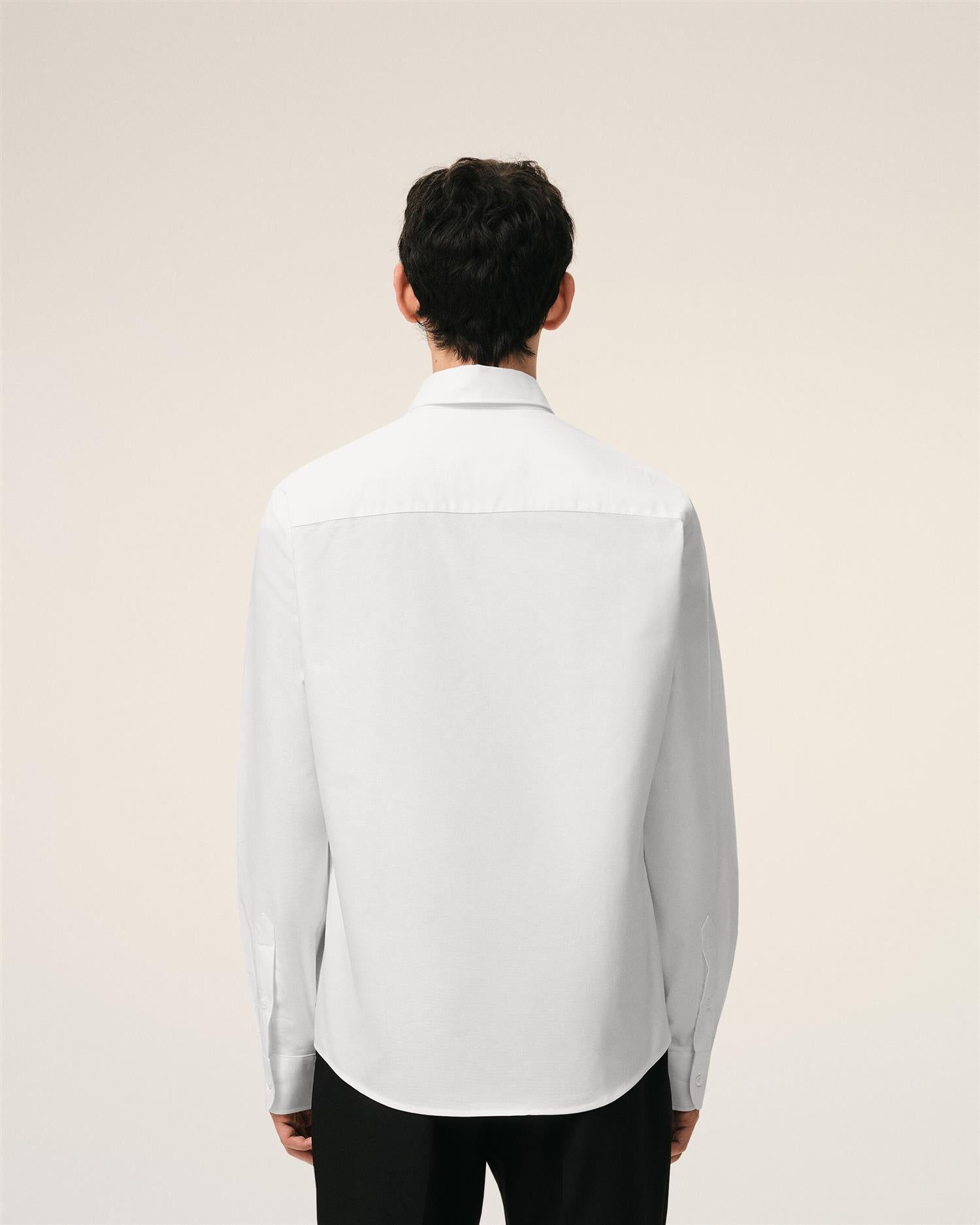 Embroidered AMI DE COEUR OXFORD SHIRT WHITE
