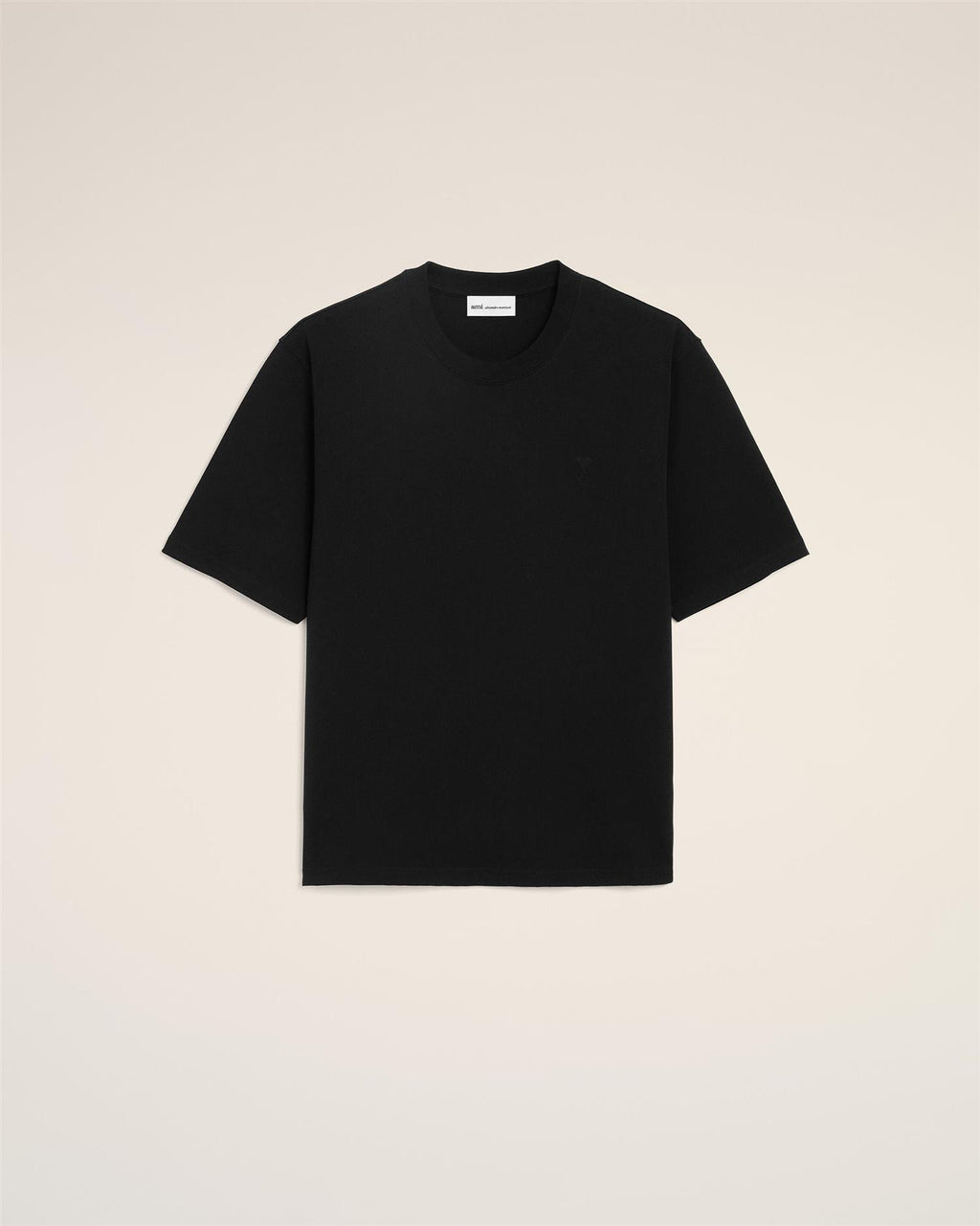 TONAL EMBOSSED AMI DE COEUR T-SHIRT BLACK
