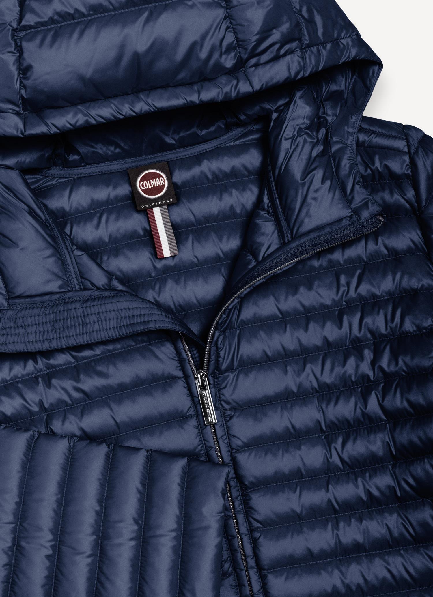 LIGHTWEIGHT DOWN JACKET WITH HOOD NAVY BLUE