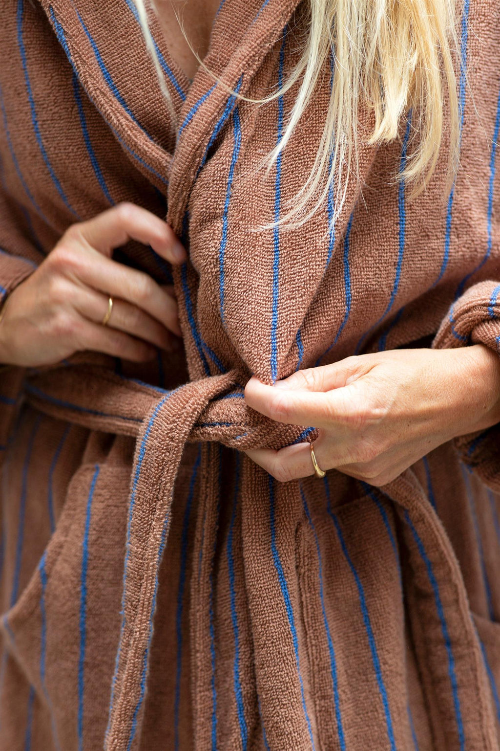 NARAM BATHROBE camel/ultramarine
