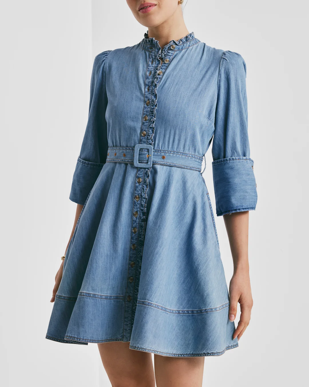 Denim Mini Dress Light Blue