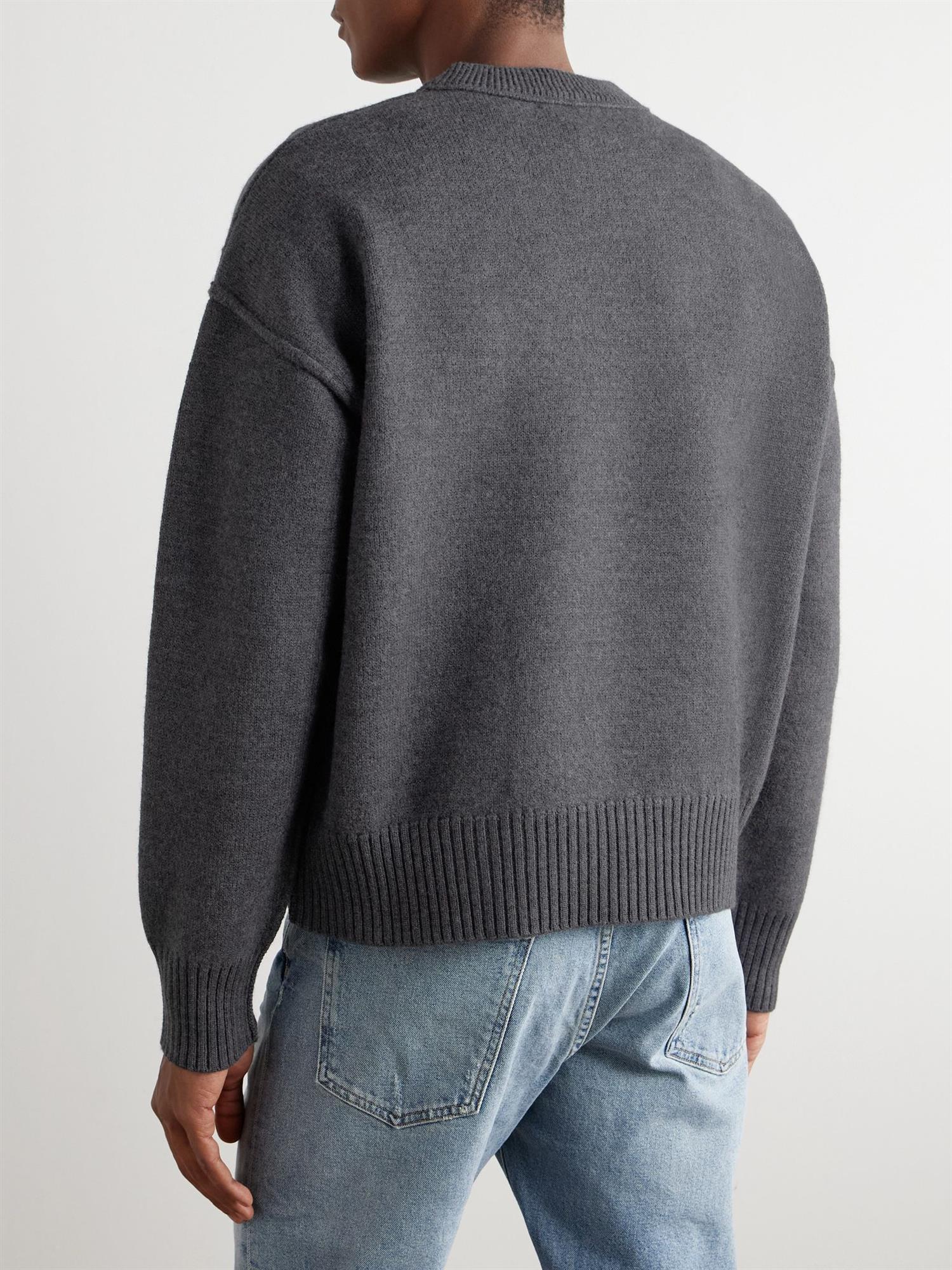 WOOL AMI DE COEUR SWEATER Big Logo Grey/Red