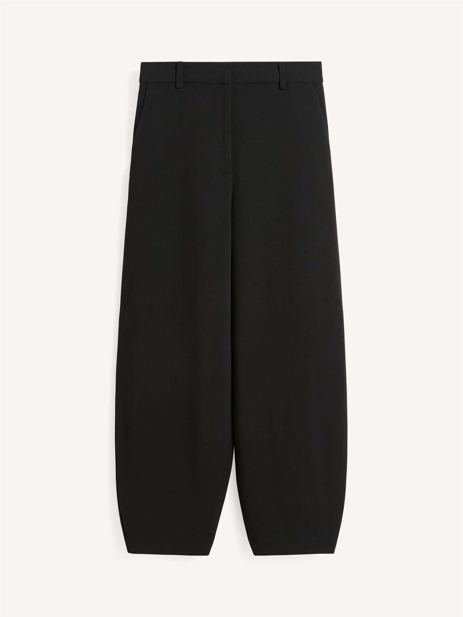 CARLIEN Polyester Viscose Trousers Black