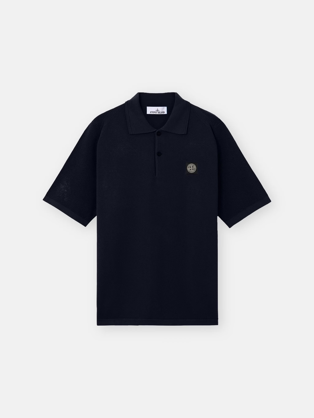 MICRO STITCH COTTON POLO T-SHIRT NAVY BLUE