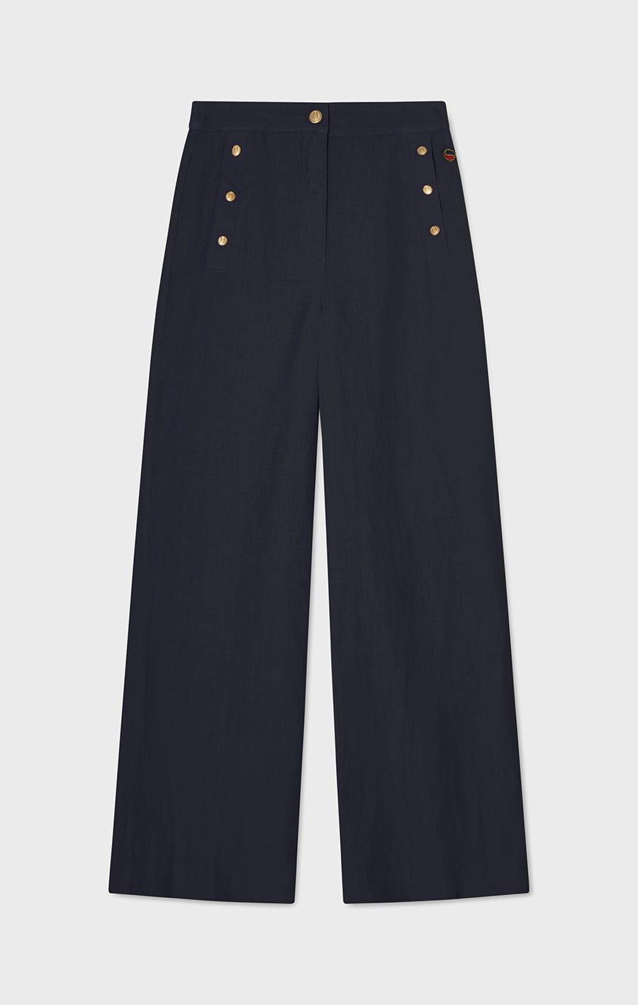 PIM Wide Linen trousers Marine