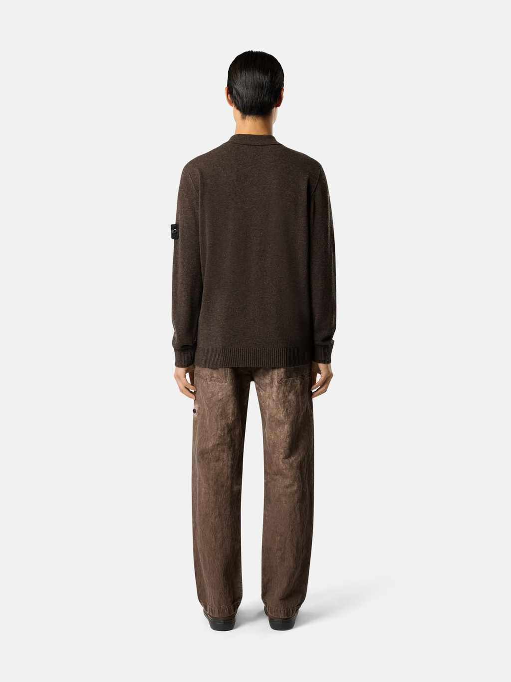 Knitted Wool POLO Sweater LEAD GREY