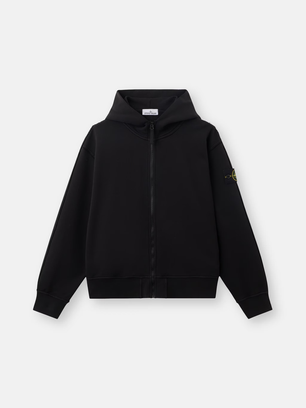 Oversized RAW EDGE ZIP-HOOD BLACK