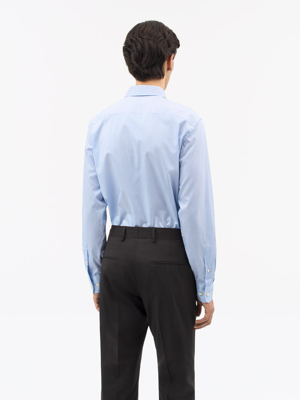 Adley C Cotton Striped Shirt Blue