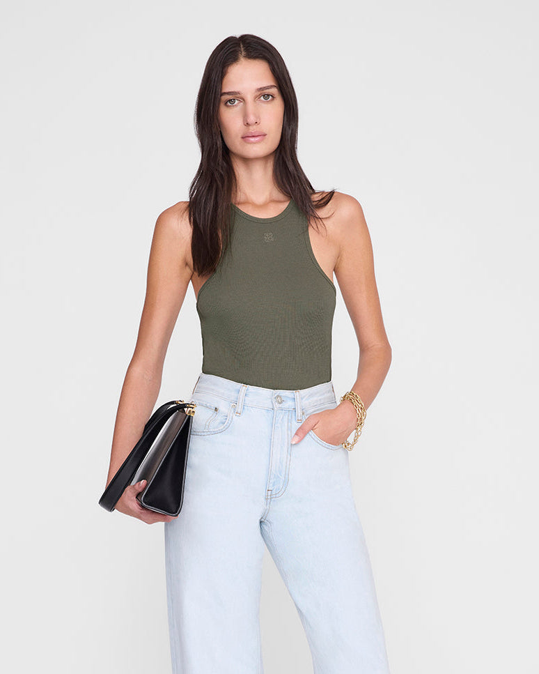 COLE RIBBED VISCOSE TANK SAGE