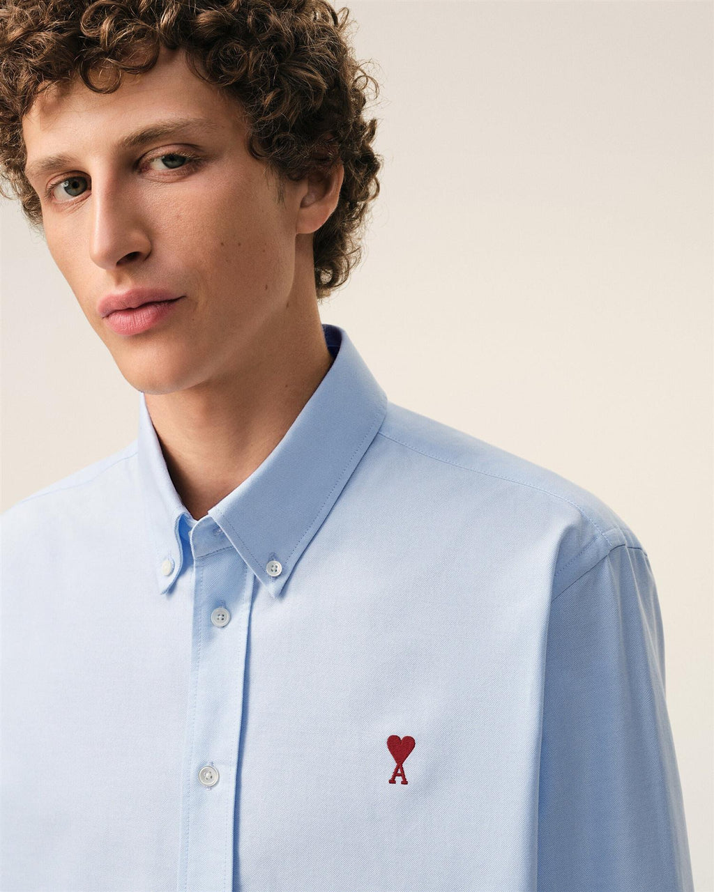 Embroidered AMI DE COEUR OXFORD SHIRT SKY BLUE