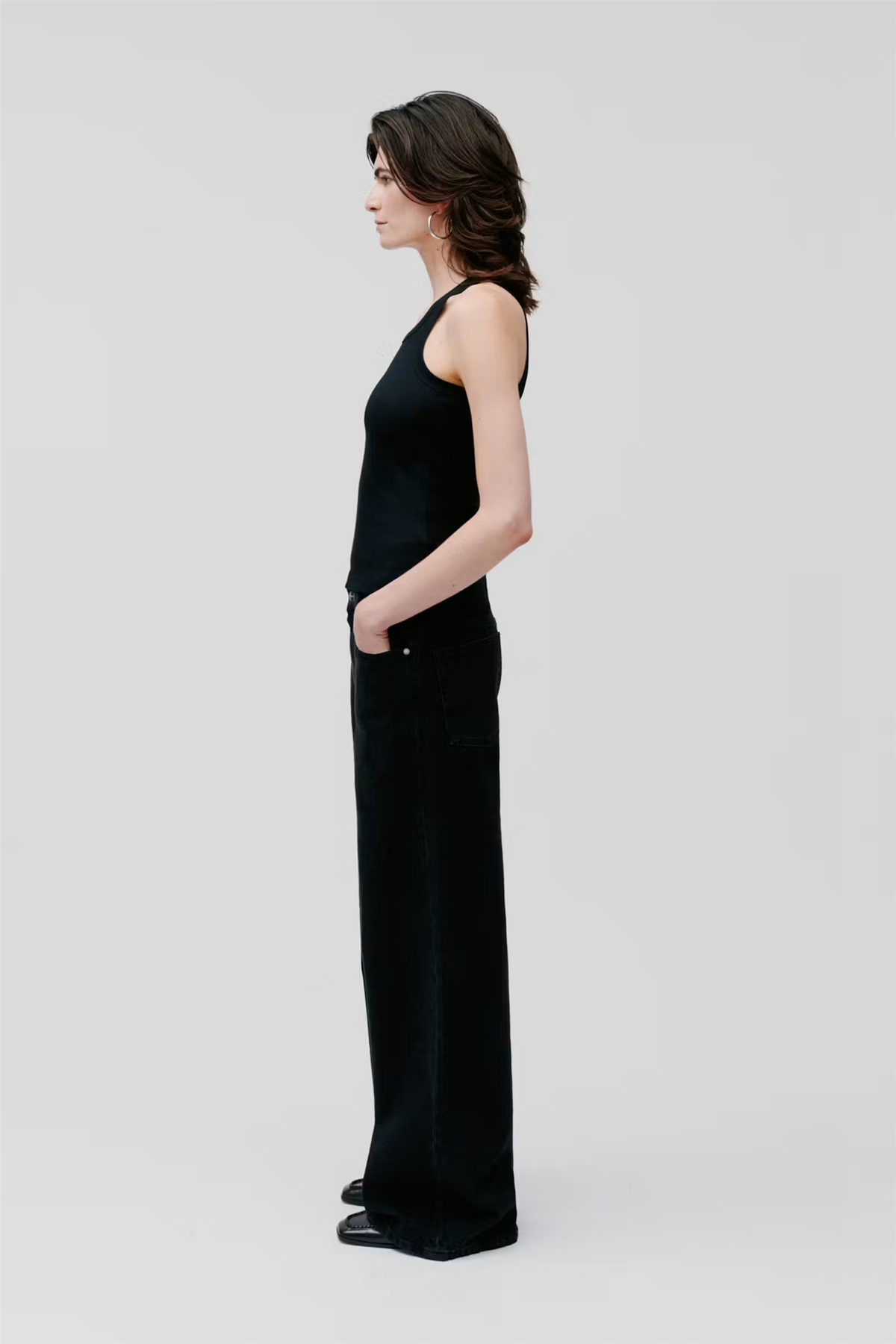 Finley Ribbed Tank Top Black
