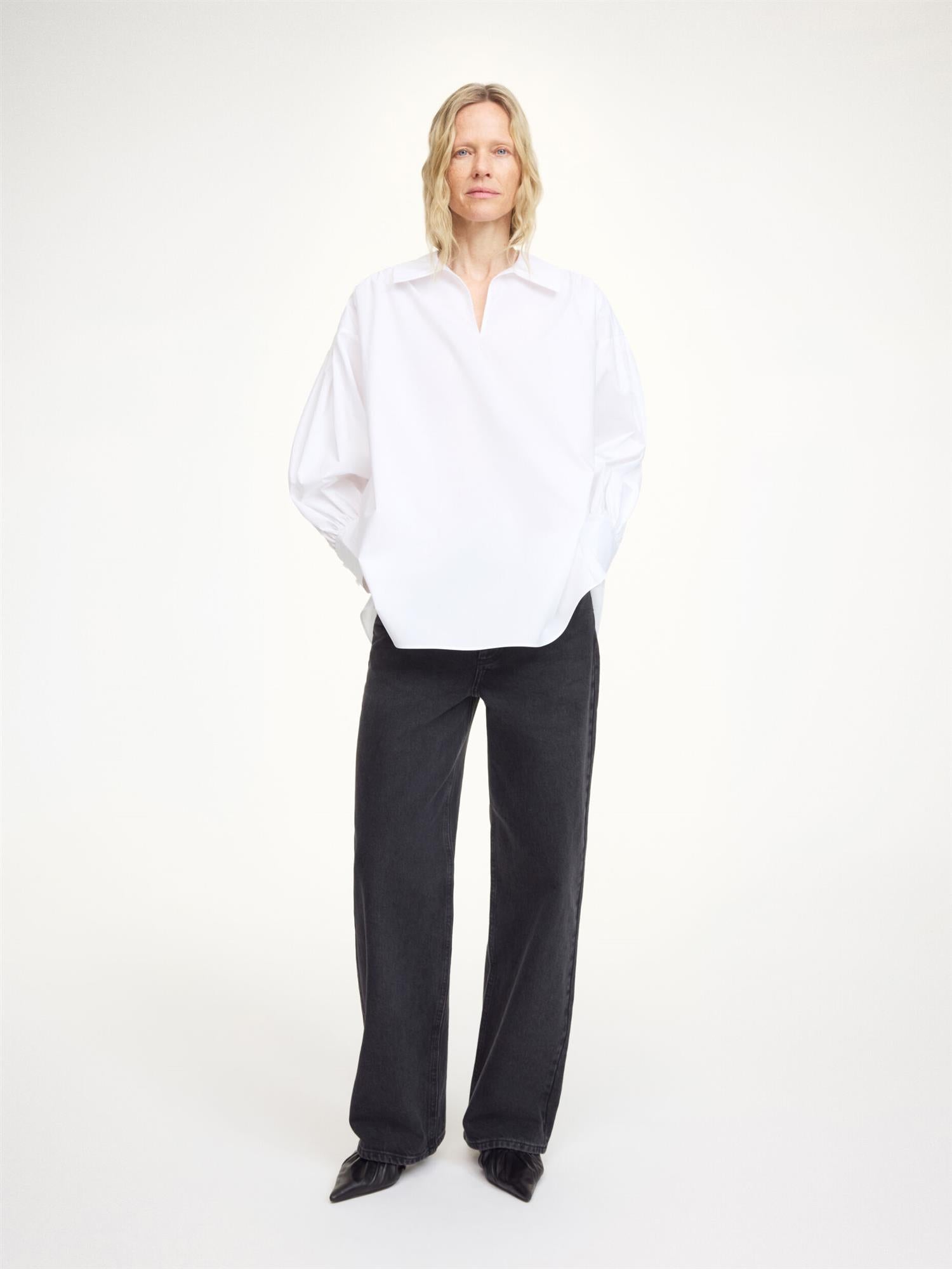 LEONORA Organic Cotton Blouse Pure White