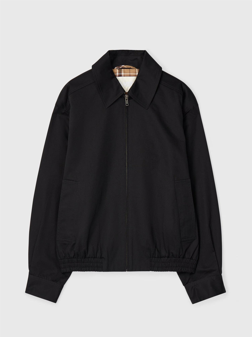 Blouson Zip Up Cotton Twill Jacket Jet Black