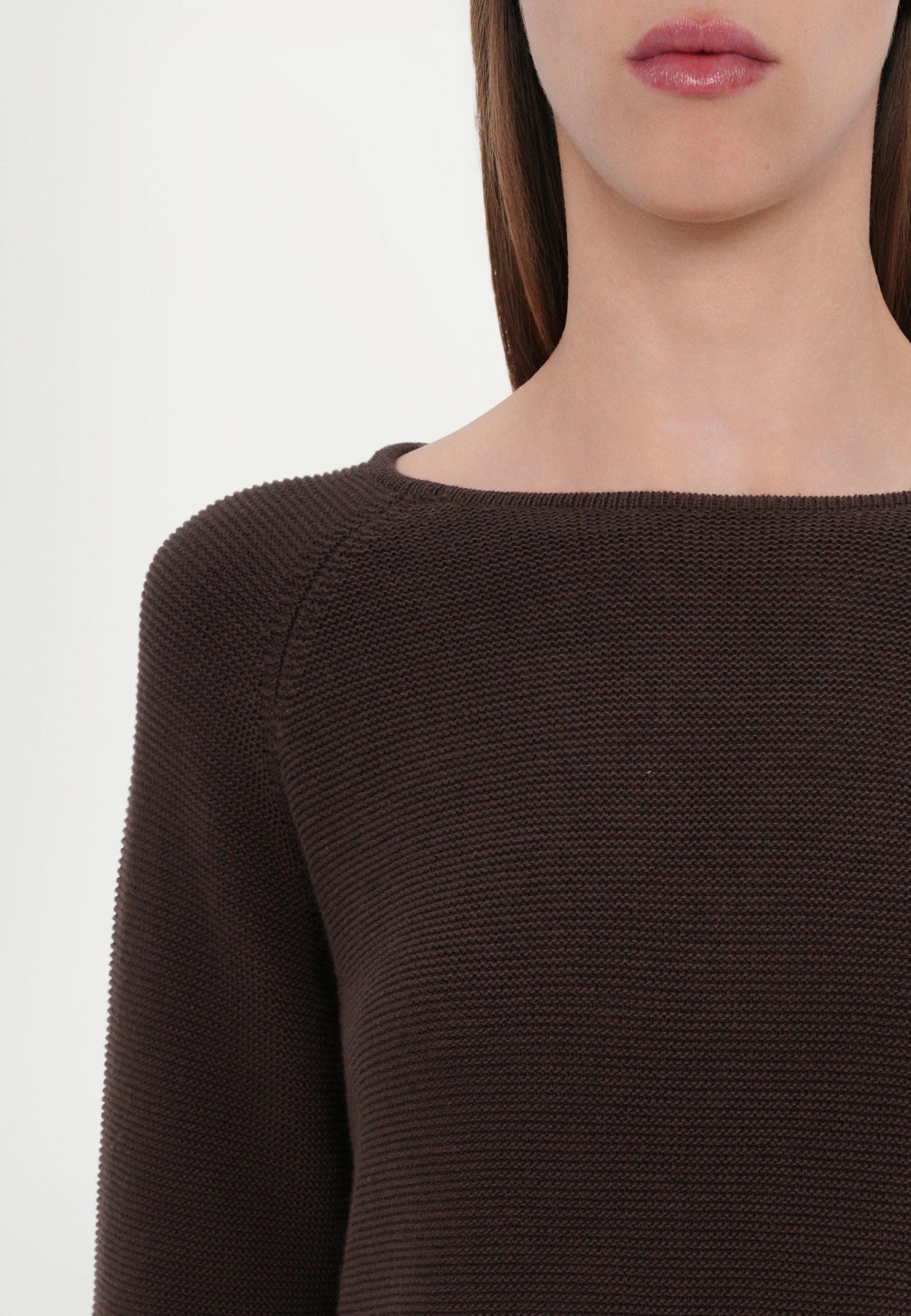 Addotto knitted cotton sweater Dark Brown