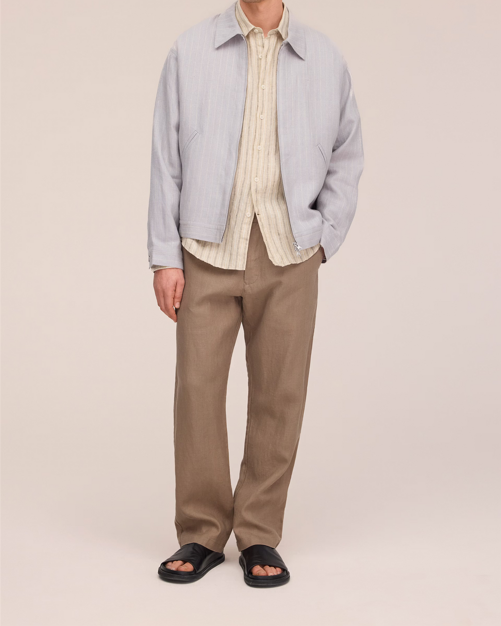 Aden 1454 Regular Fit Linen Trouser Clay Mirage