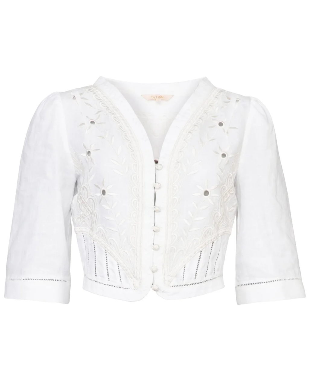 Linen Embroidered Jacket White
