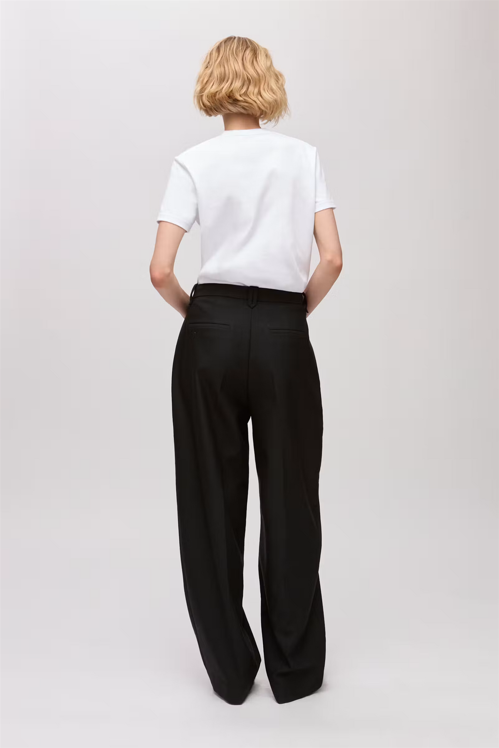 Pinta Wool Pleated Trousers Black