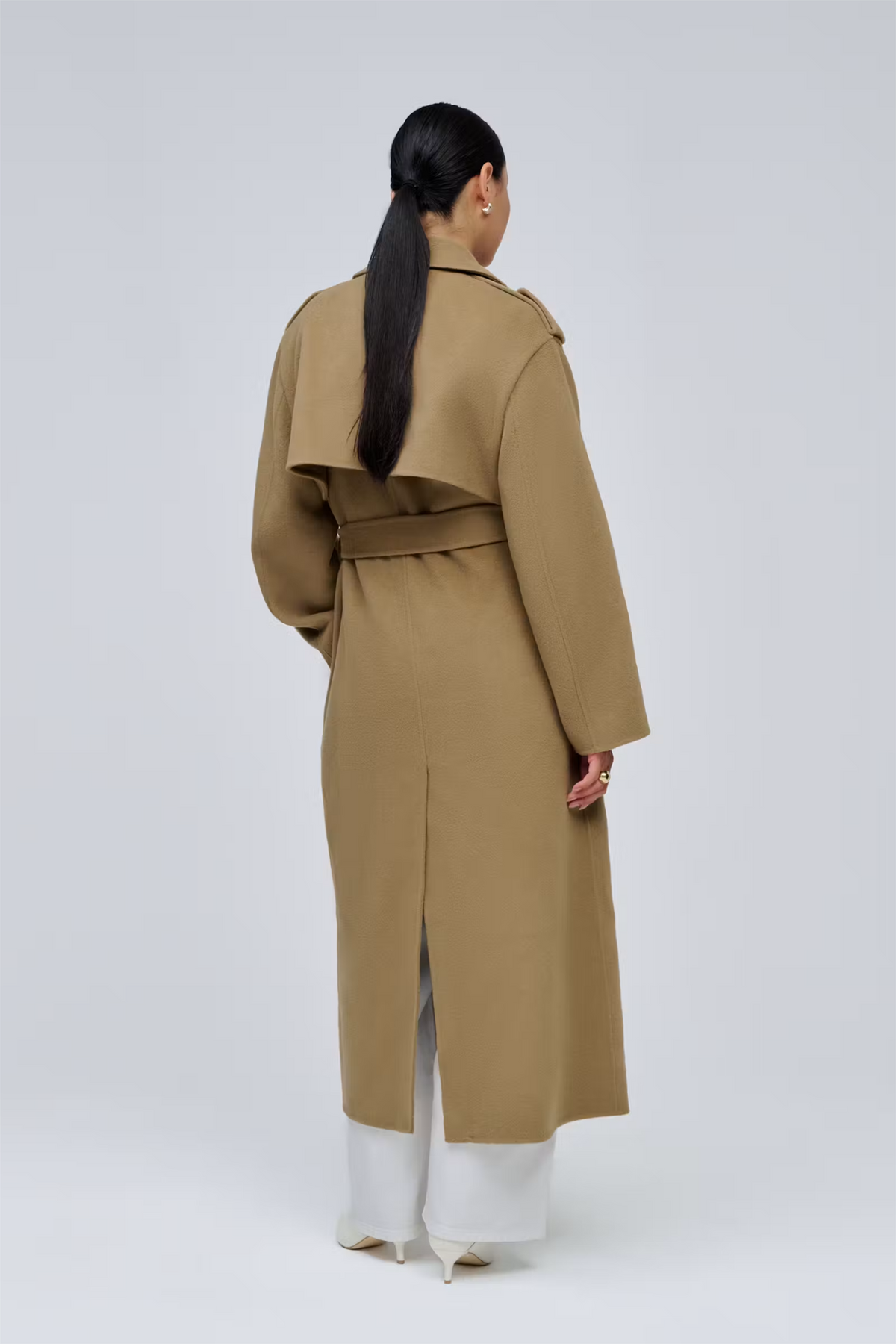 Camerona Long Wool Coat Dark Camel