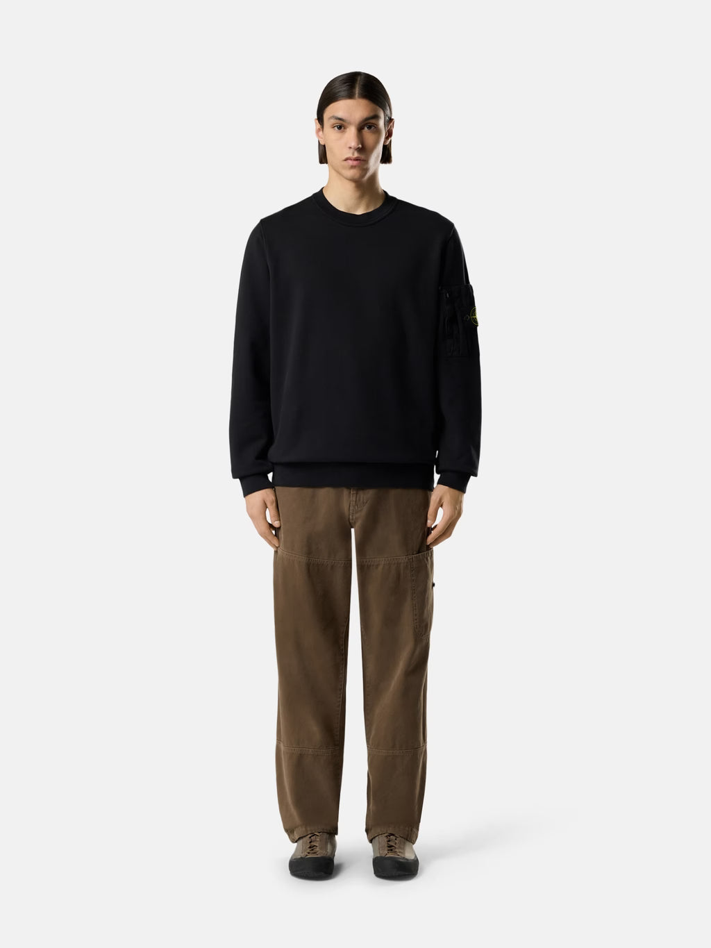 ORGANIC COTTON FLEECE SWEATSHIRT BLACK