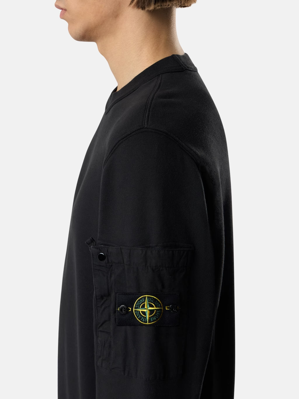 ORGANIC COTTON FLEECE SWEATSHIRT BLACK