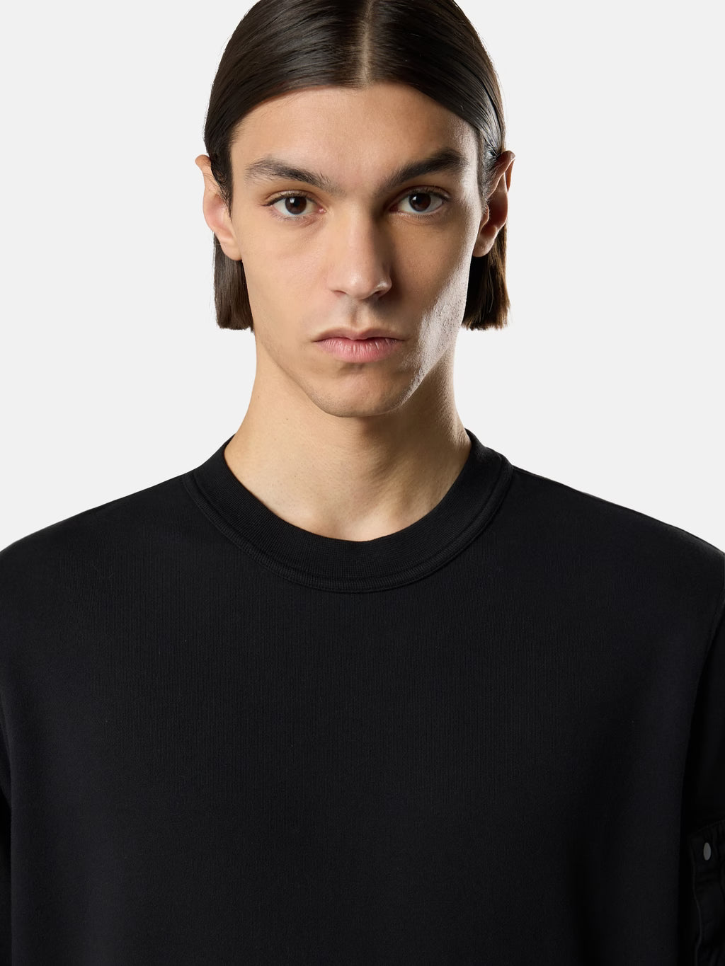 ORGANIC COTTON FLEECE SWEATSHIRT BLACK