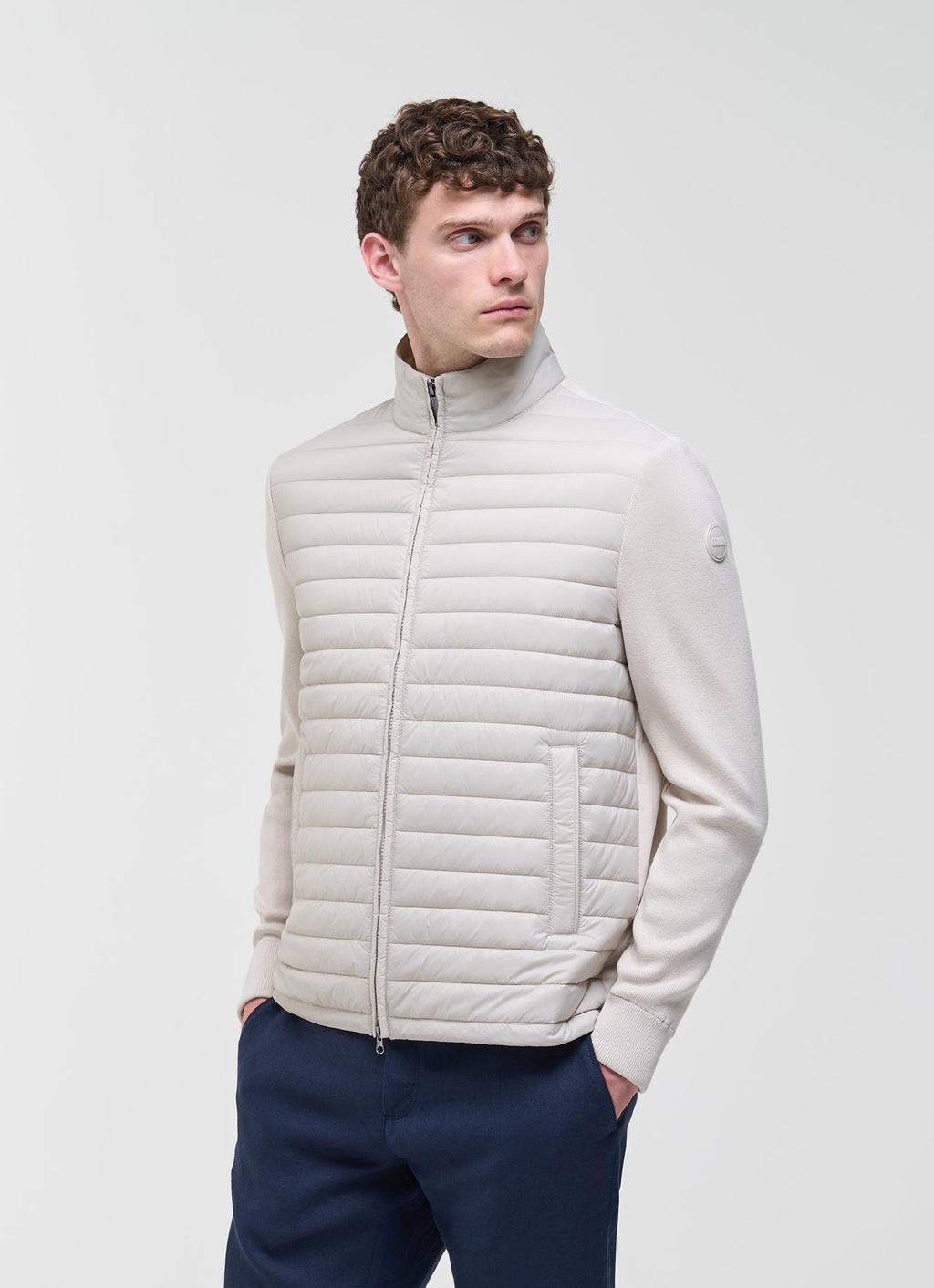 HYBRID KNITTED AND PADDED JACKET HEMP BEIGE