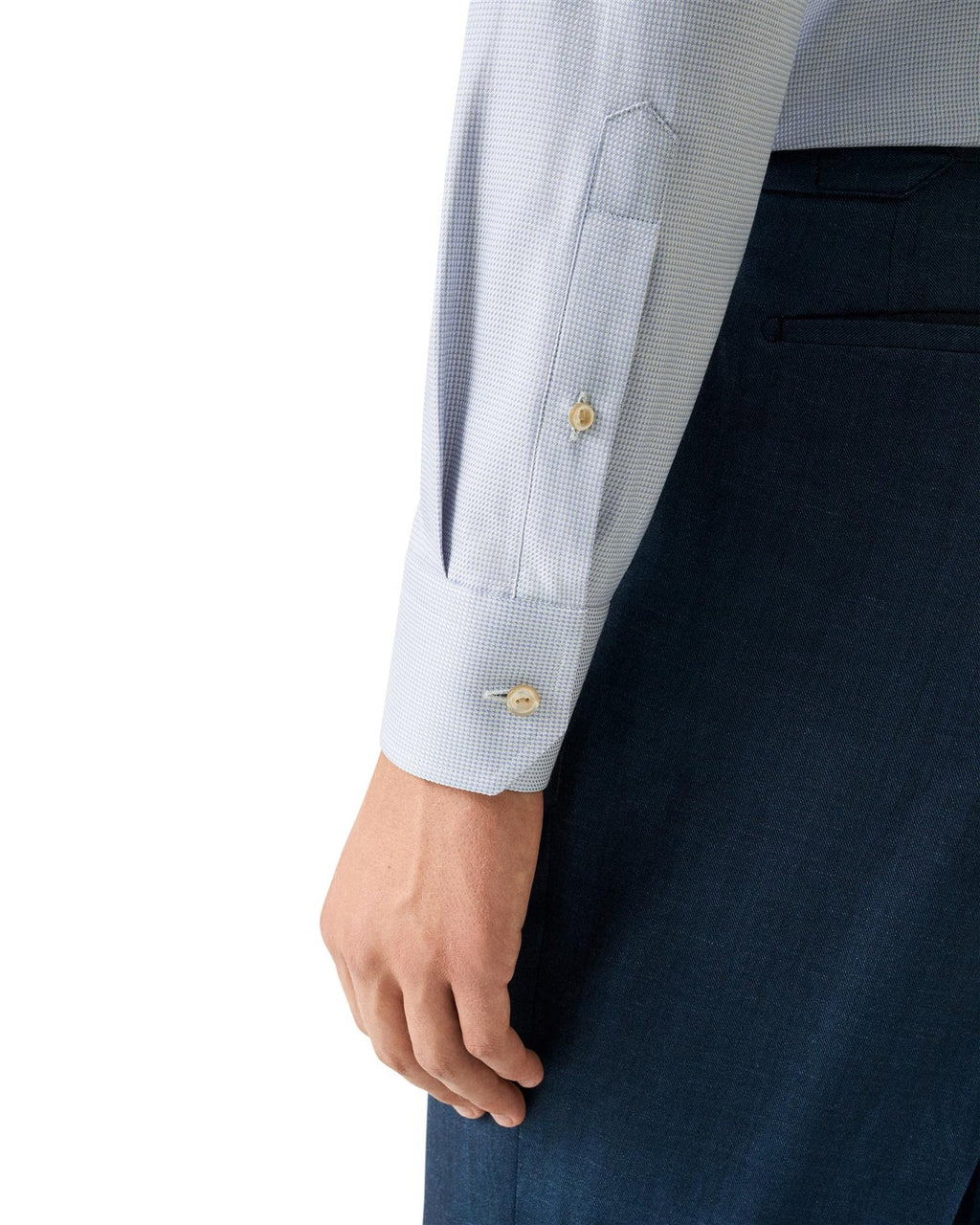 Slim Fit Semi Solid Signature Twill Shirt Light Blue