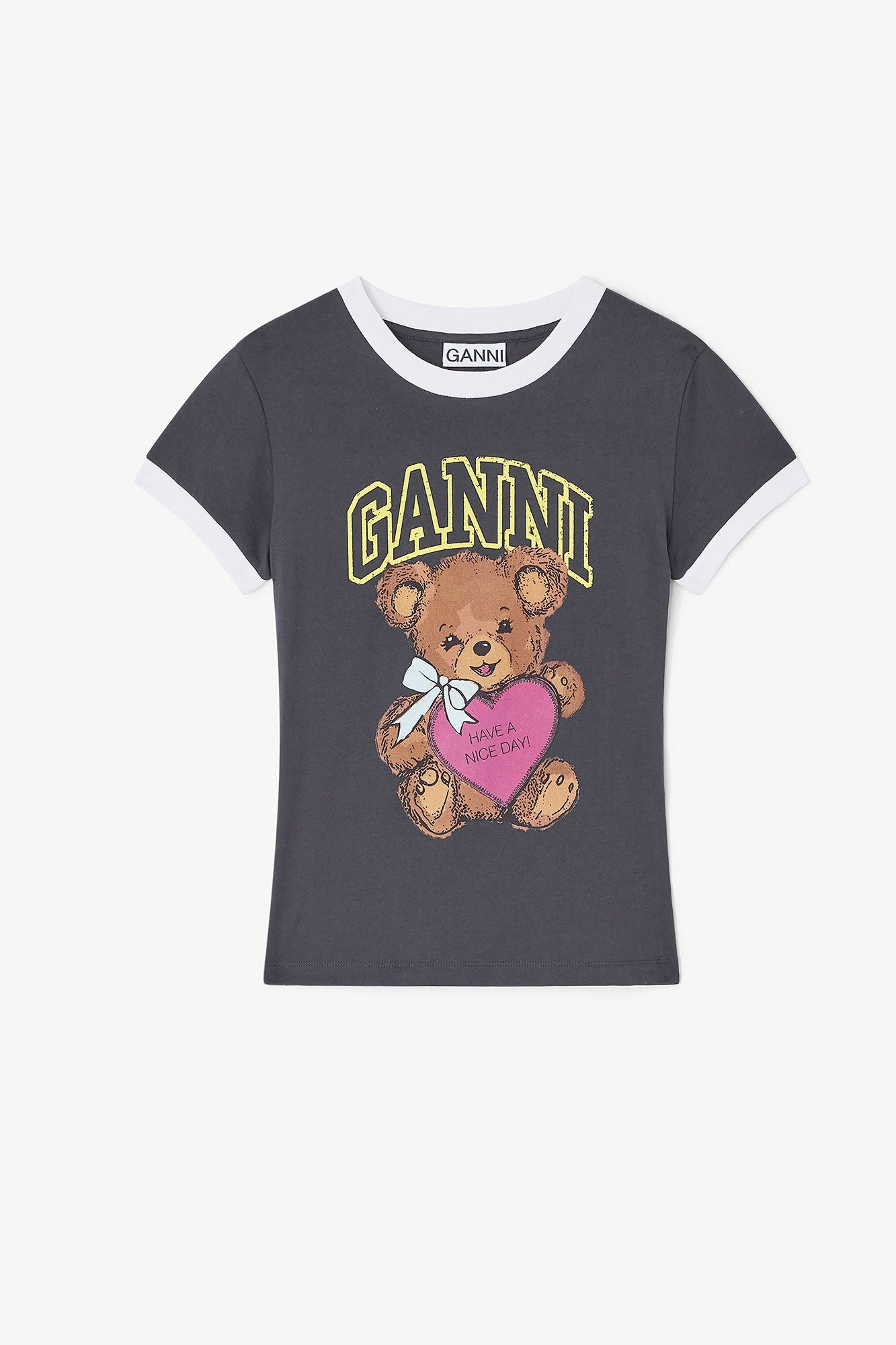 Basic Cropped Bear Fitted T-shirt Phantom