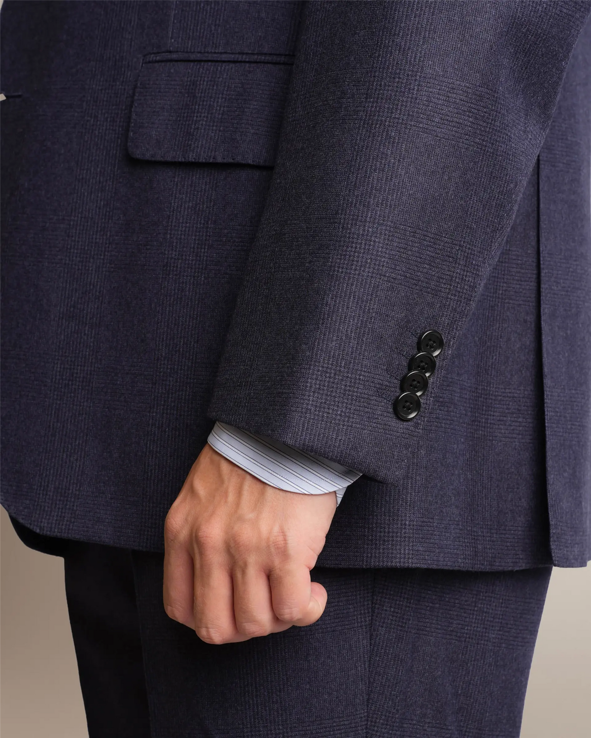 Mod 2 Flannel Glencheck Suit Navy