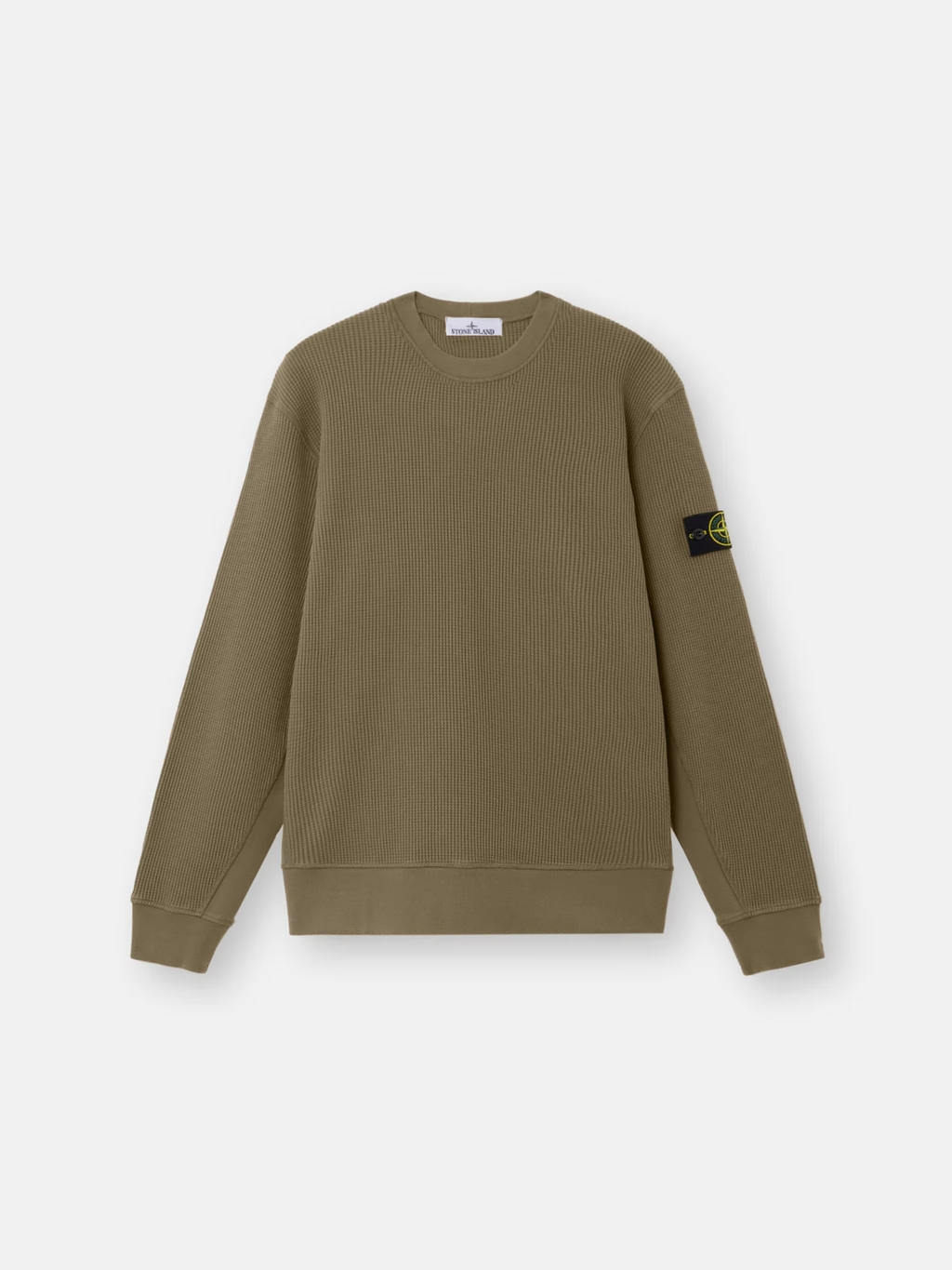ORGANIC COTTON WAFFLE SWEATSHIRT MILITARY GREEN