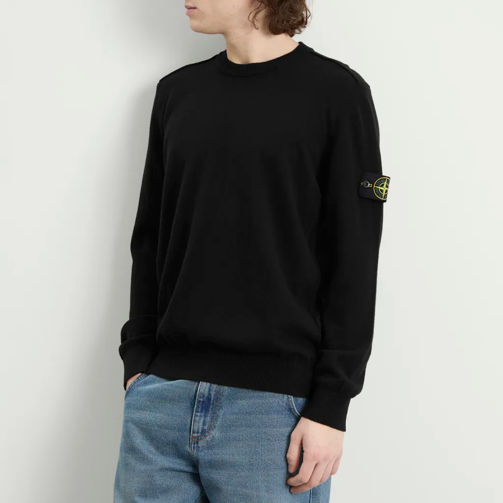 KNITTED GEELONG WOOL SWEATER BLACK