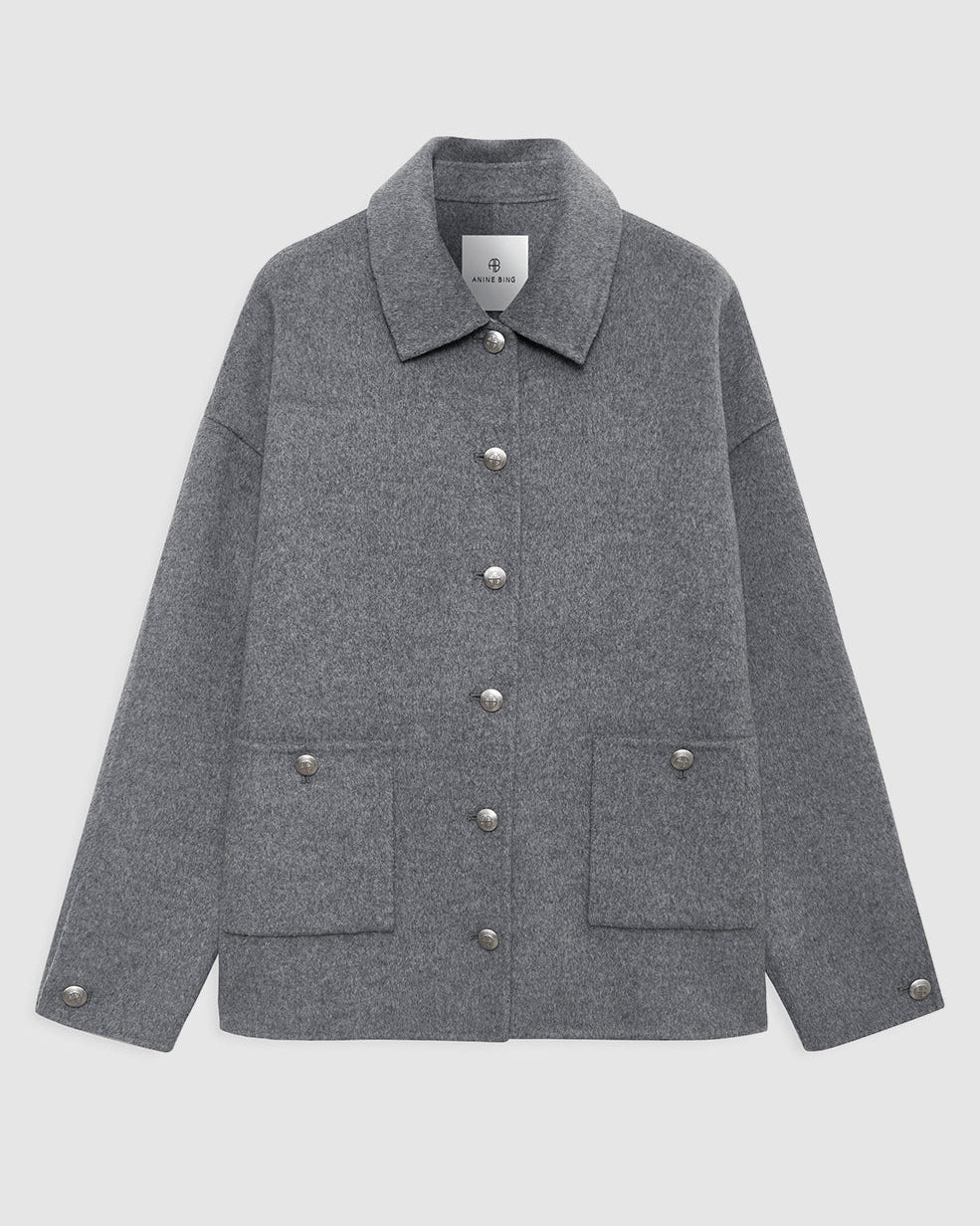 LUCA CASHMERE BLEND JACKET HEATHER GREY