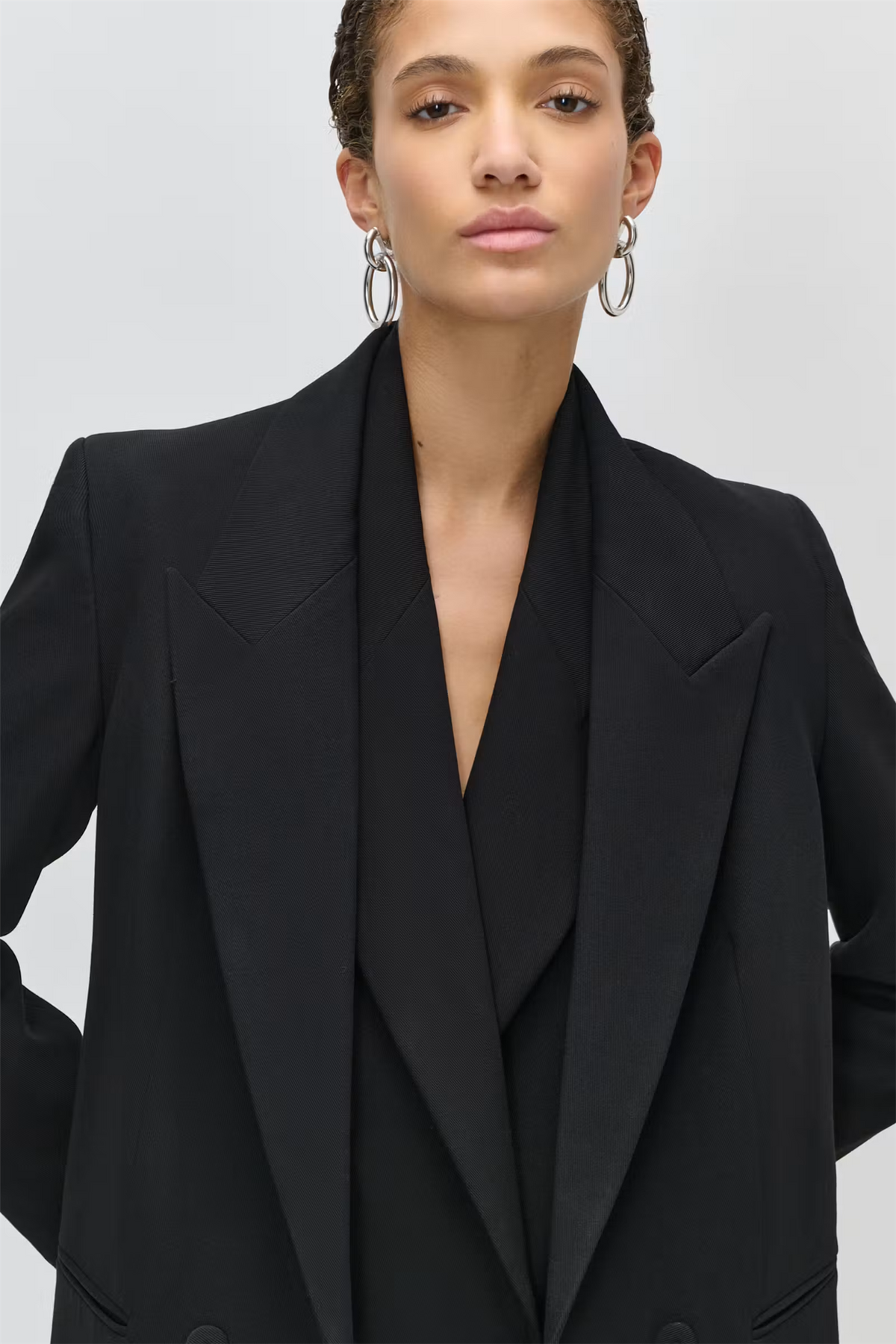 Jil Ann Polyester Blend Coat Black