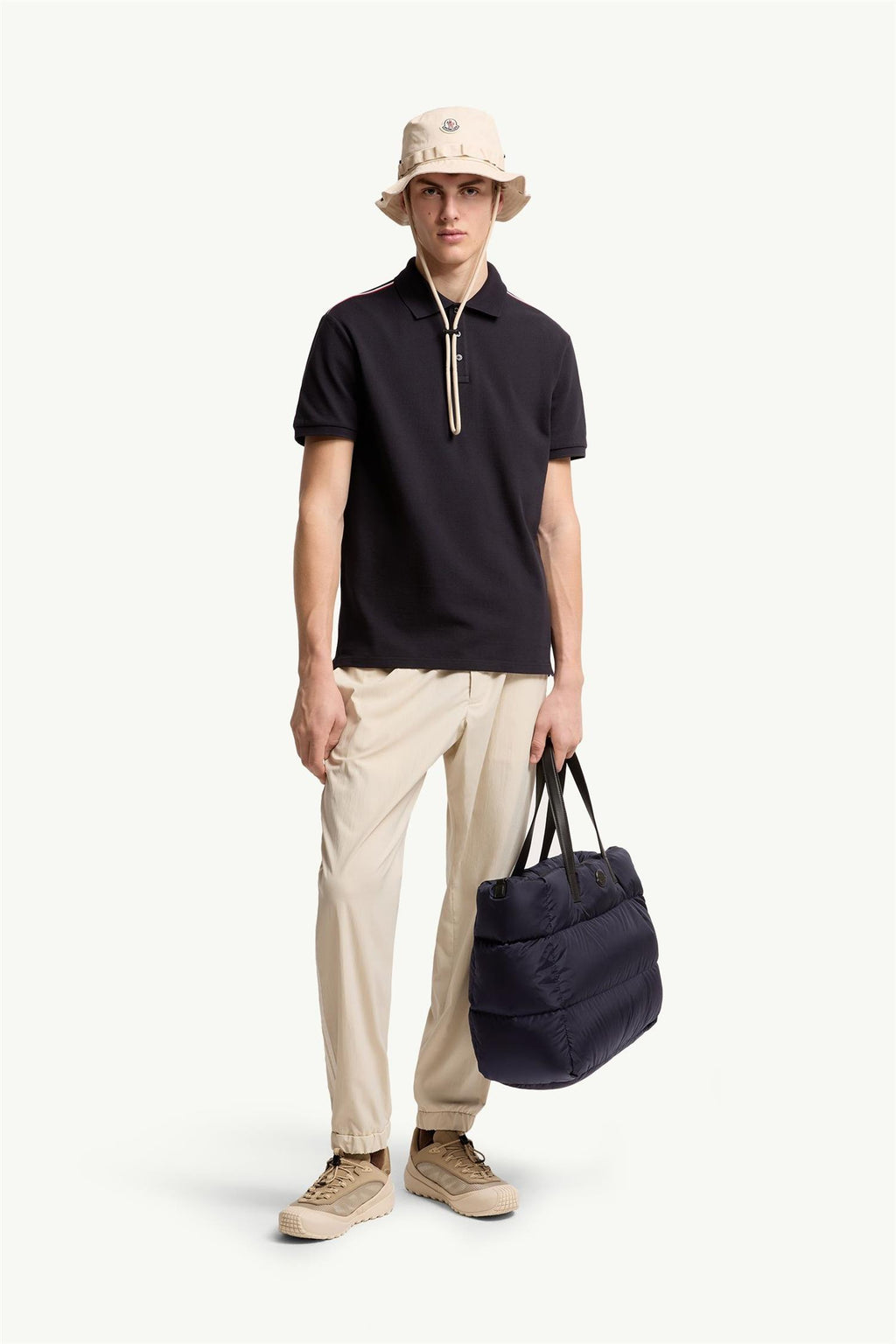 Tricolor-Trimmed Cotton Piquet Polo Shirt BLUE
