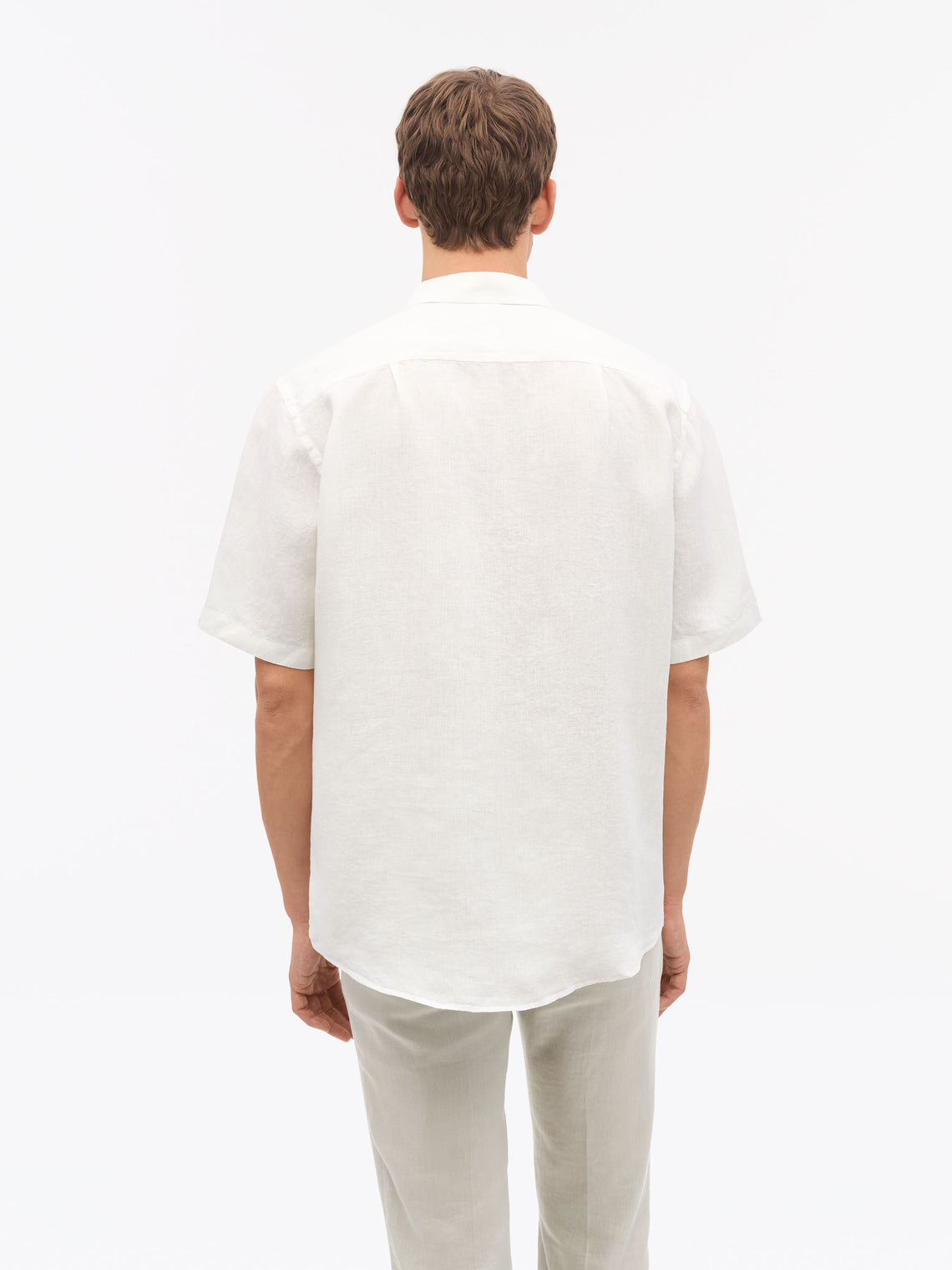 Spenser Casual Linen Short Sleeve Shirt Offwhite